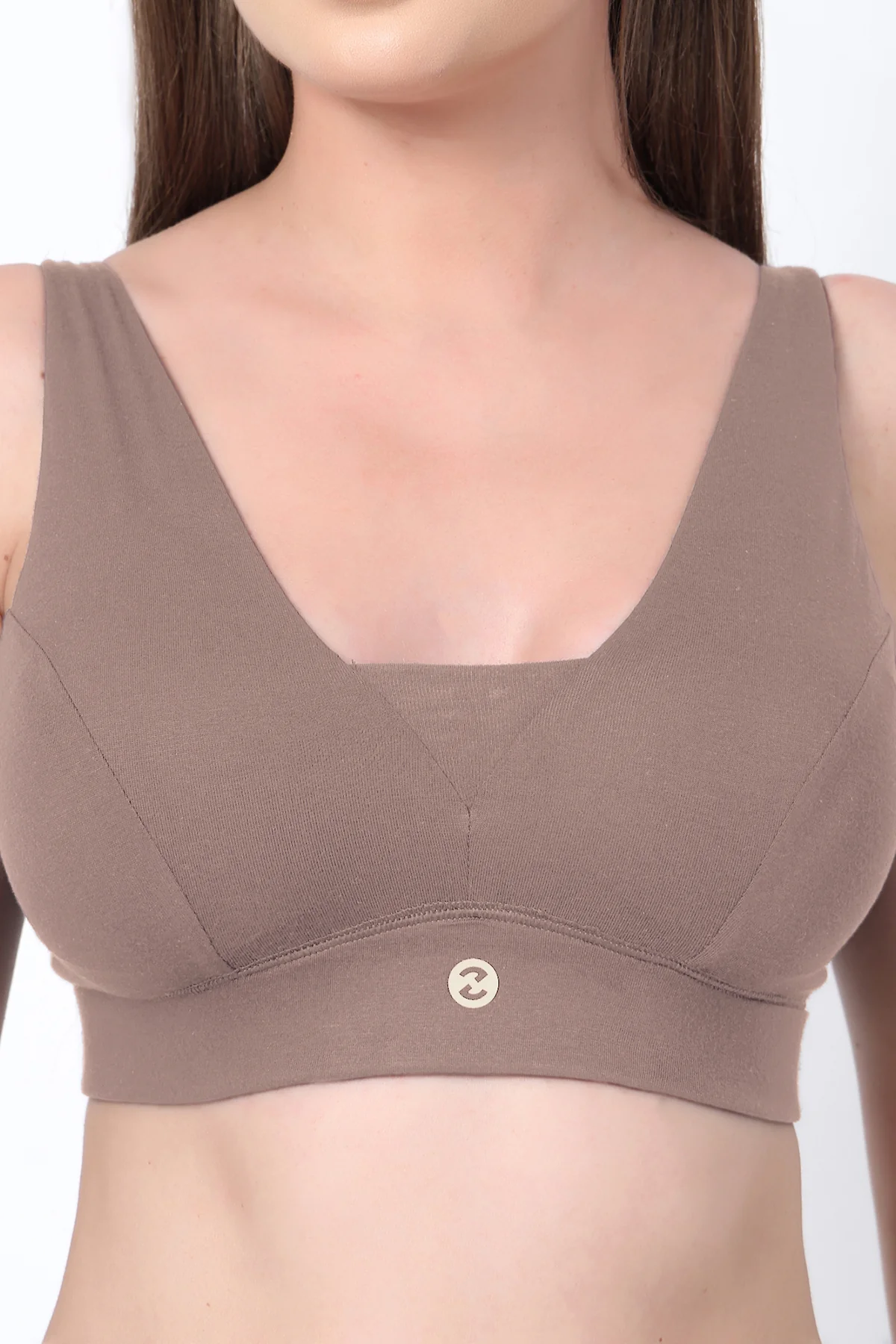 Fixed Padded Pack of 2 Modal Maternity Feeding Bra with Support - (Black, Coco) - Image 3