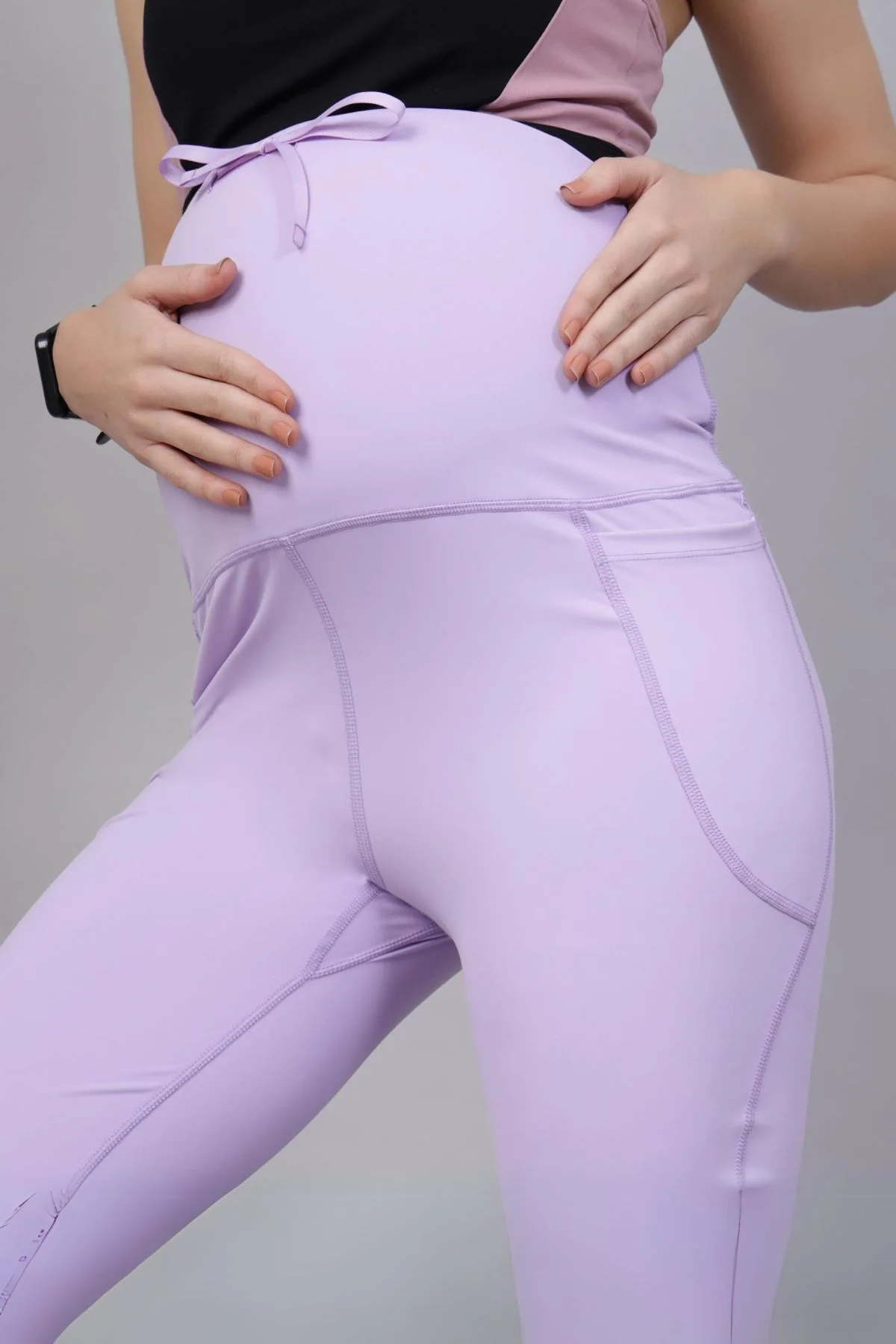Full Bump-Coverage Lavender Flair Maternity Pants - Image 5