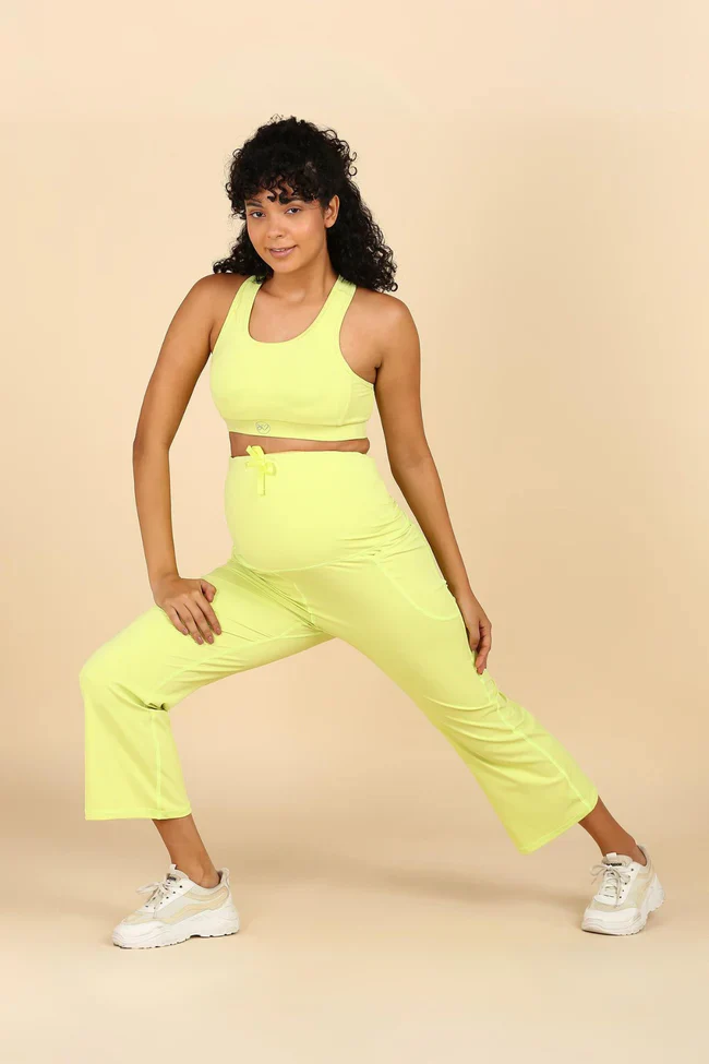 Full Bump-Coverage Lime Flair Maternity Pants - Image 8