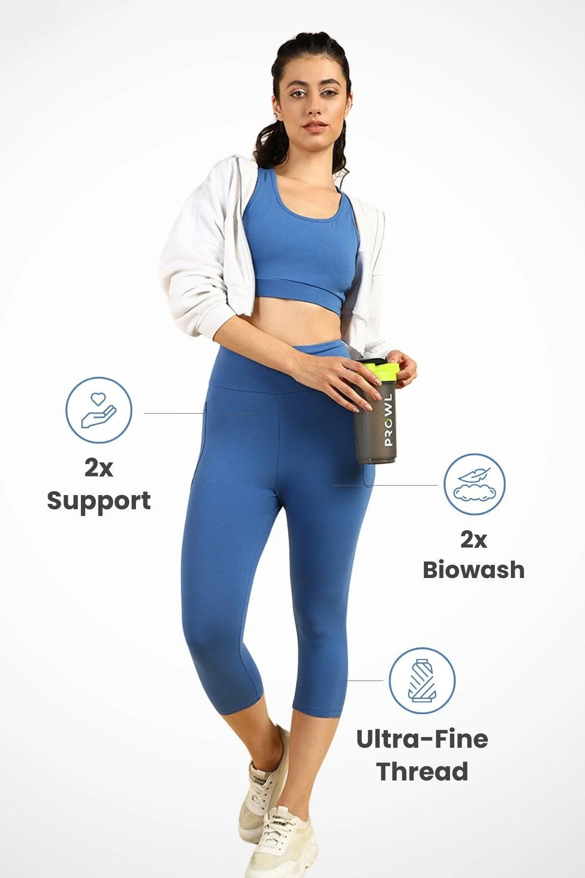 High Waist Blue Mom Capri - Image 2