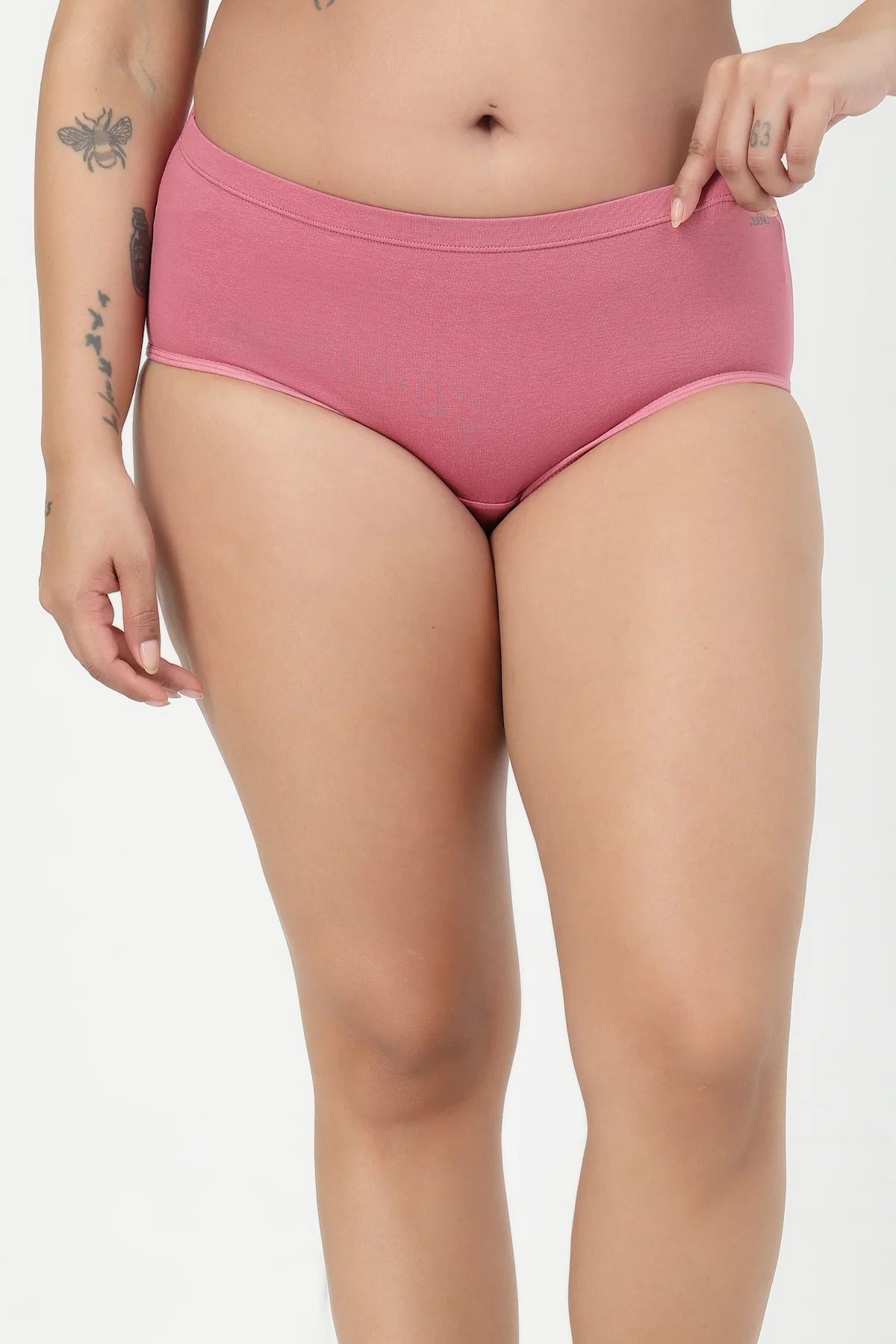 High-Waist Cotton Comfort Hipster (Pack of 3) (Black, Blush & Grey Melange) - Image 13