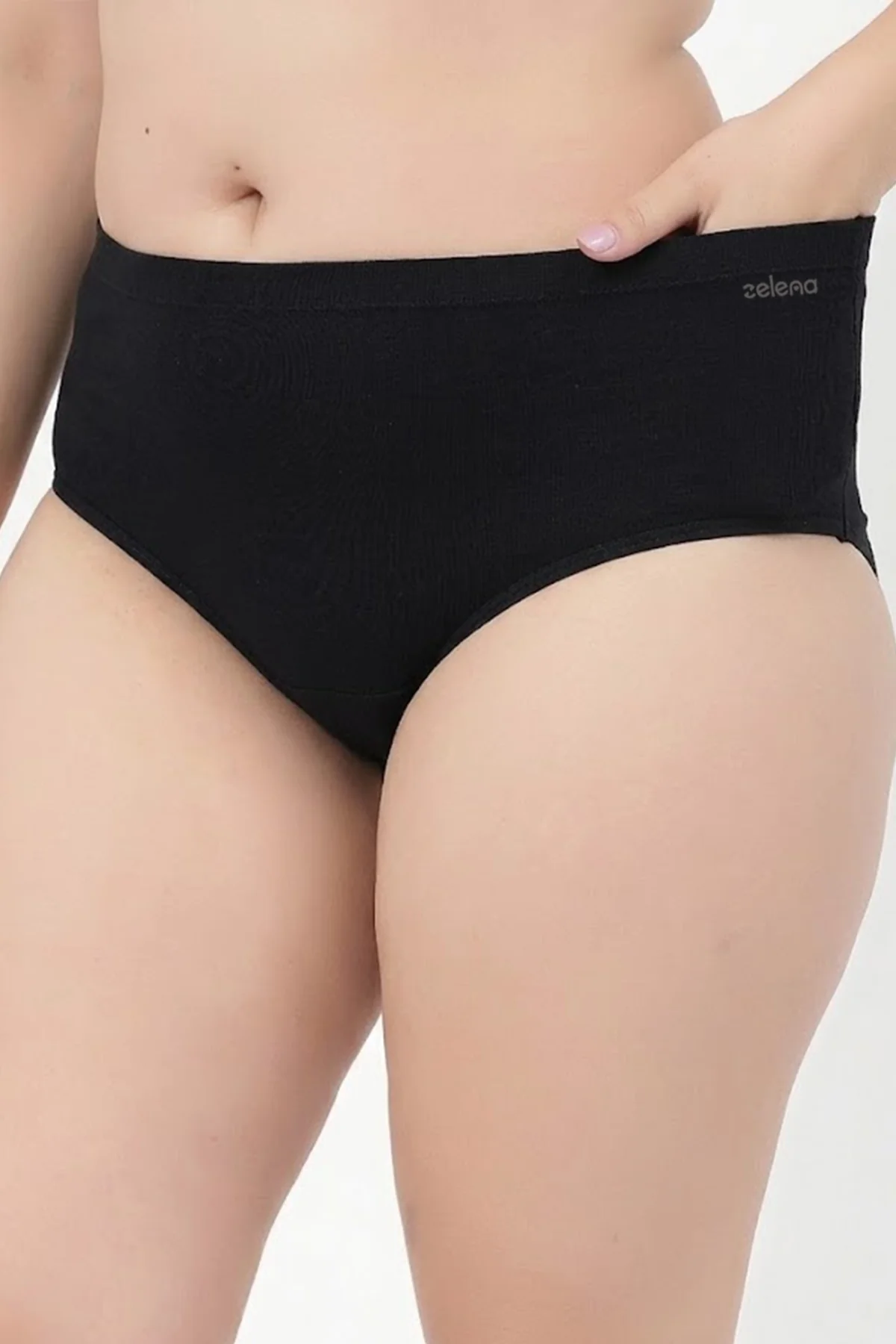 High-Waist Cotton Comfort Hipster (Pack of 3) (Black, Blush & Grey Melange) - Image 5
