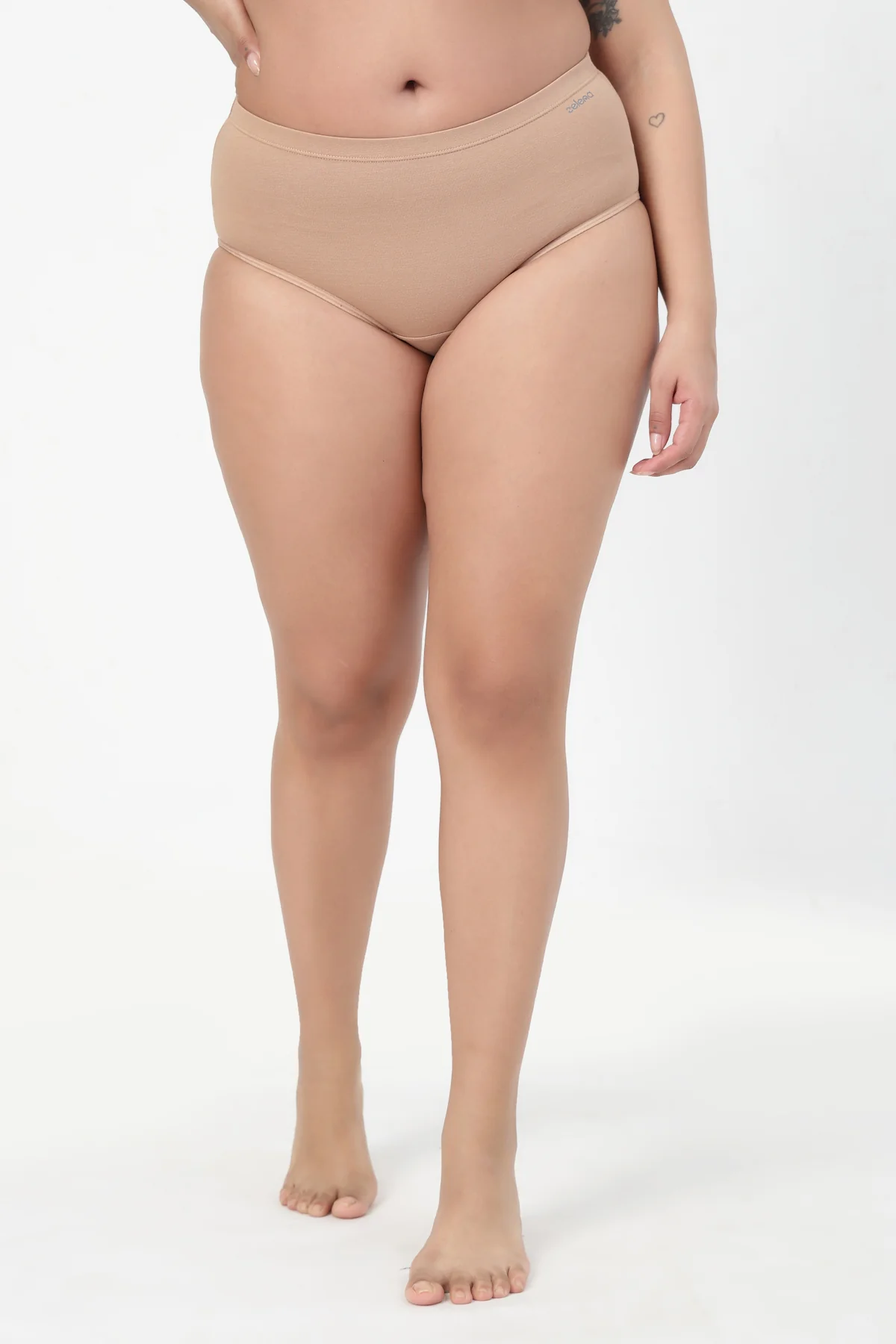 High-Waist Cotton Comfort Hipster (Pack of 4) (Black, Blush, Grey Melange & Light Skin) - Image 6