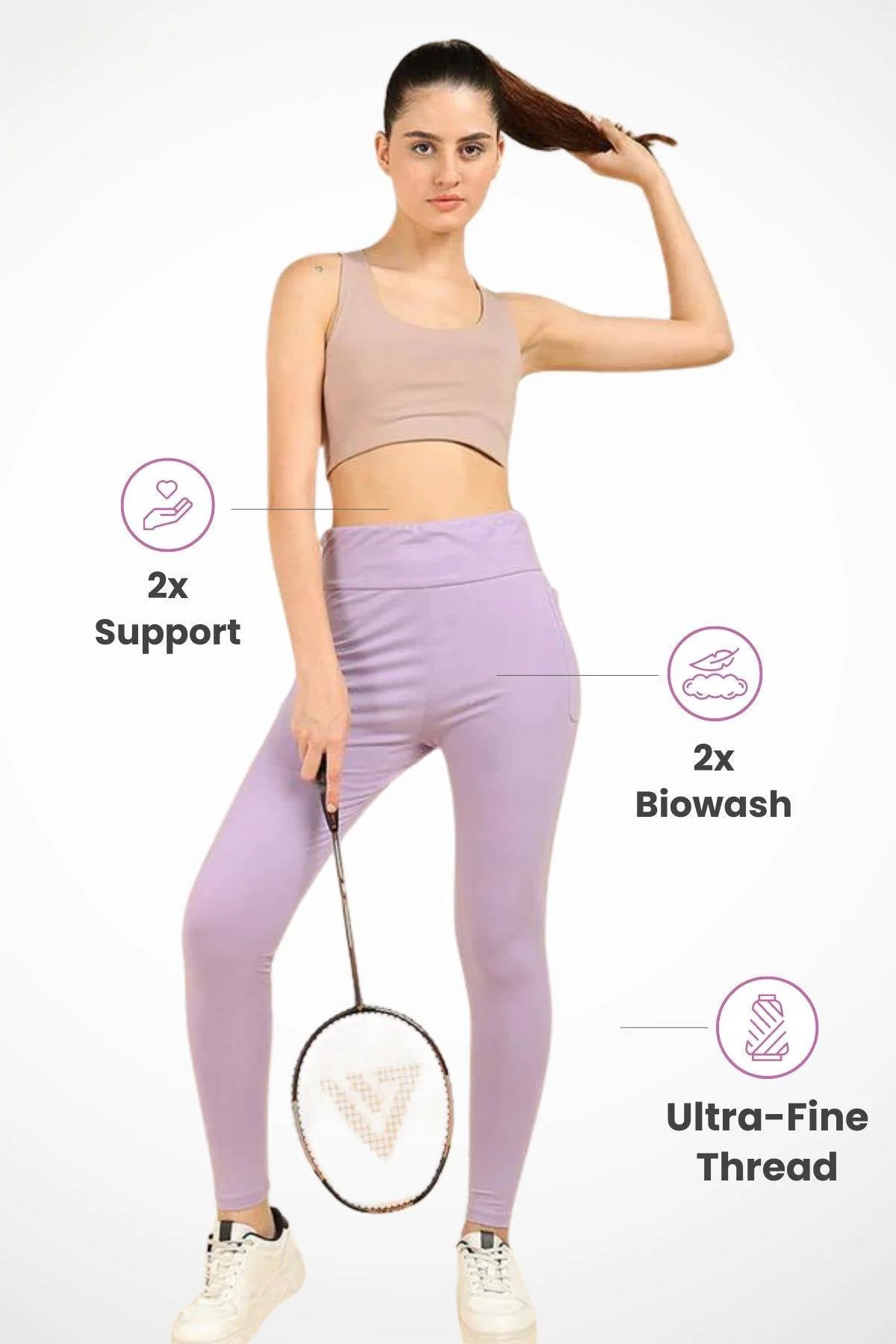 High Waist Lavender Mom Legging - Image 8