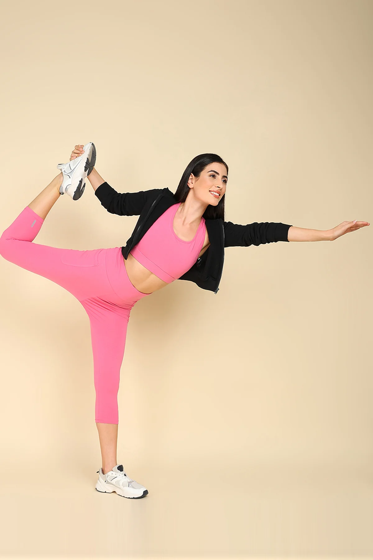 High Waist Pink Mom Capri - Image 8
