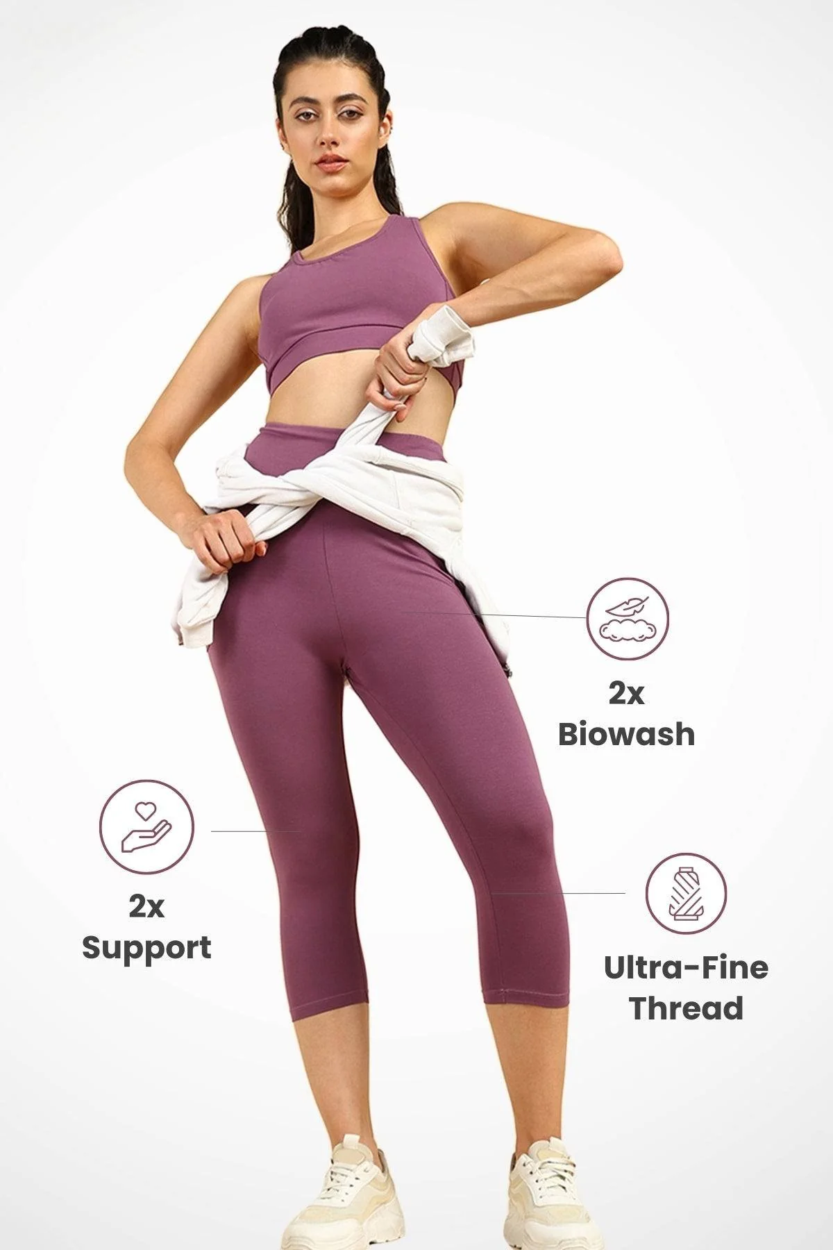 High Waist Rosewood Mom Capri - Image 2