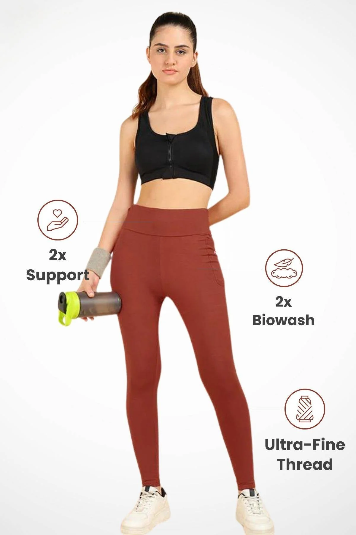 High Waist Rust Mom Legging - Image 8