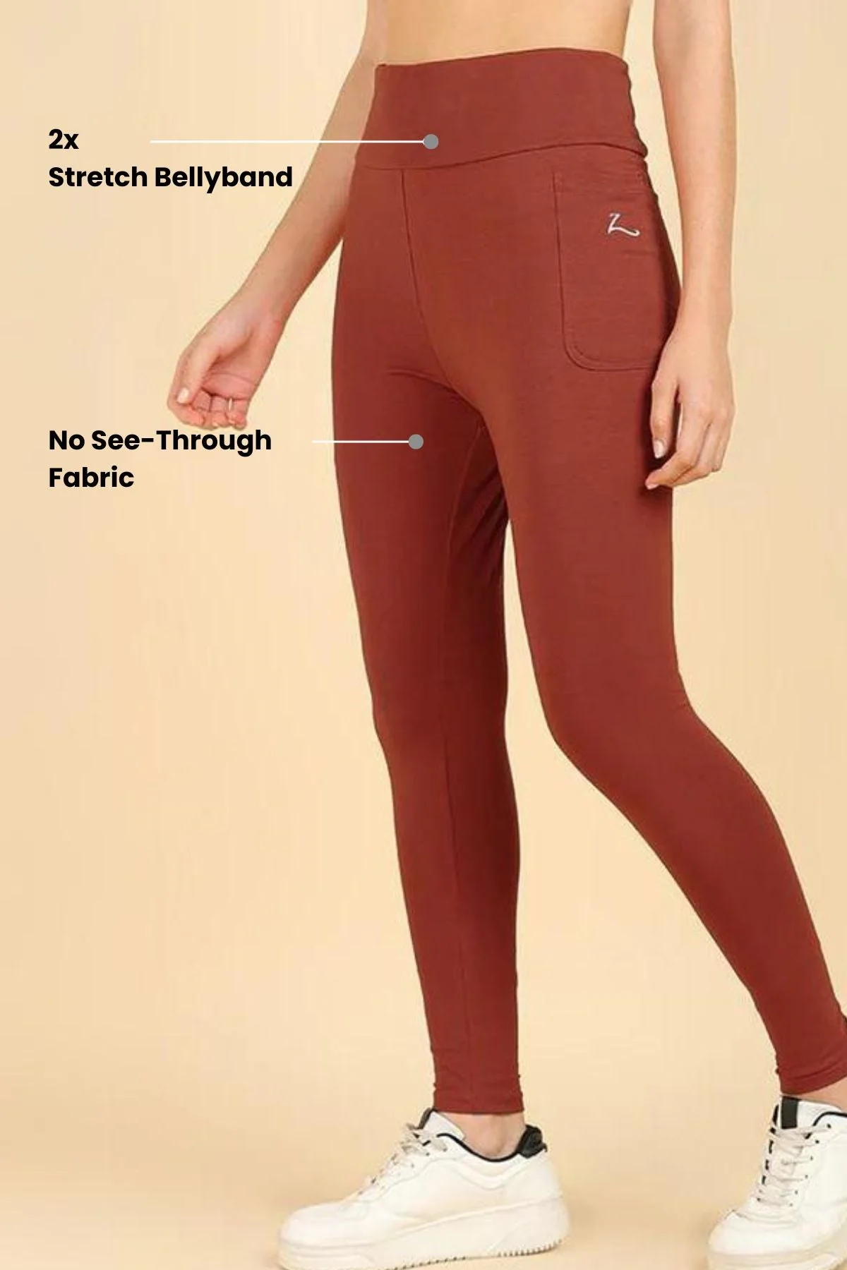 High Waist Rust Mom Legging - Image 9