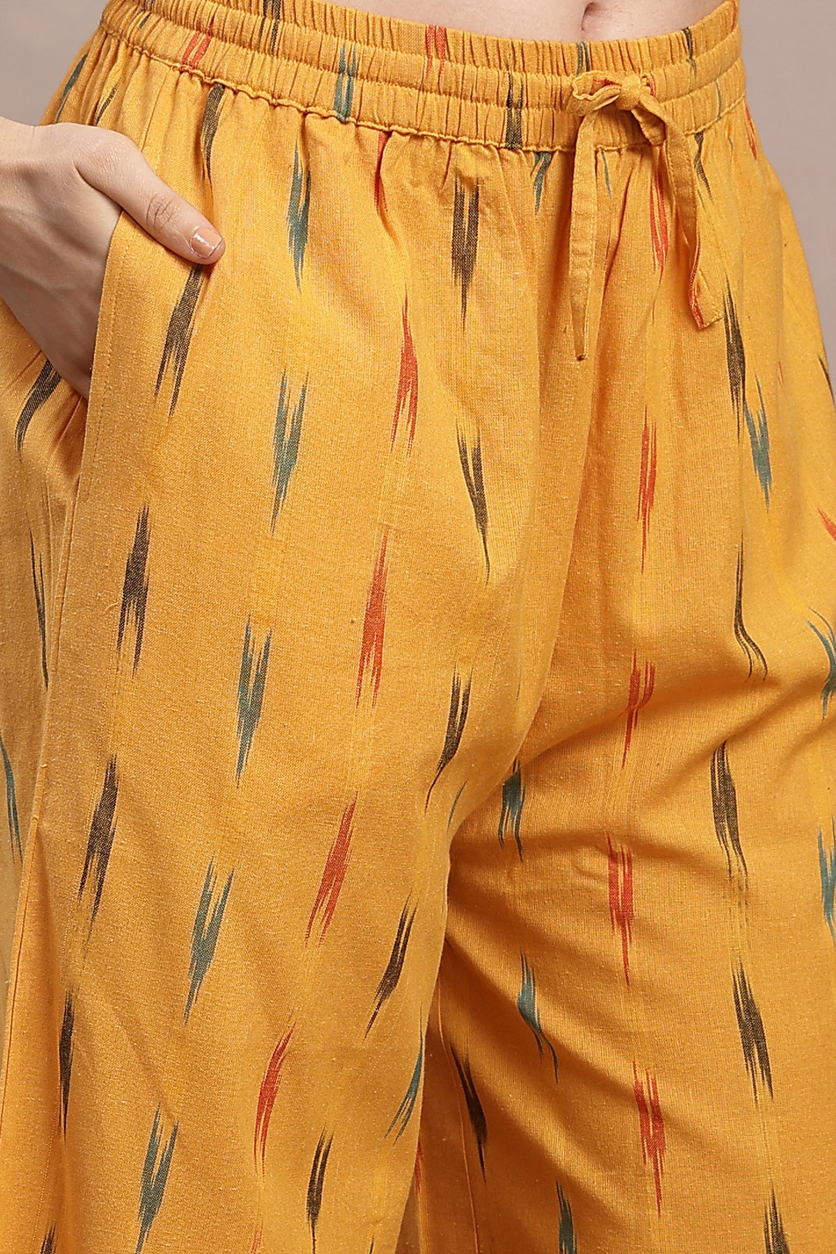 Ikat A Line Zipless Maternity Co-ord Set - Mustard - Image 9