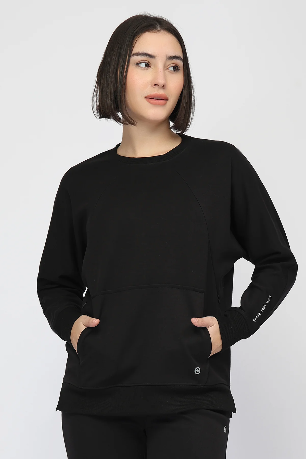 Laya Maternity Feeding Sweatshirt - Black