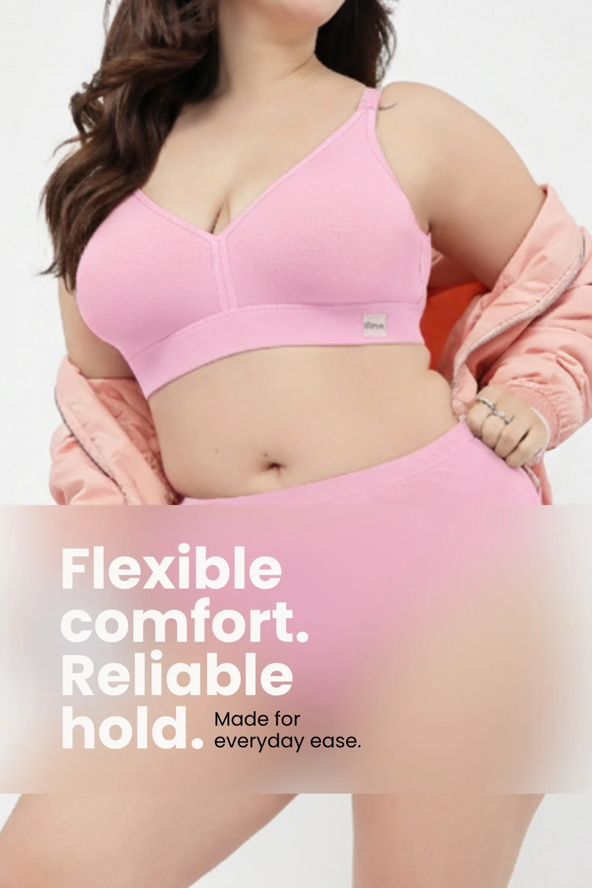 Lira Ribbed Cotton Nursing Padded Bra - Baby Pink - Image 3