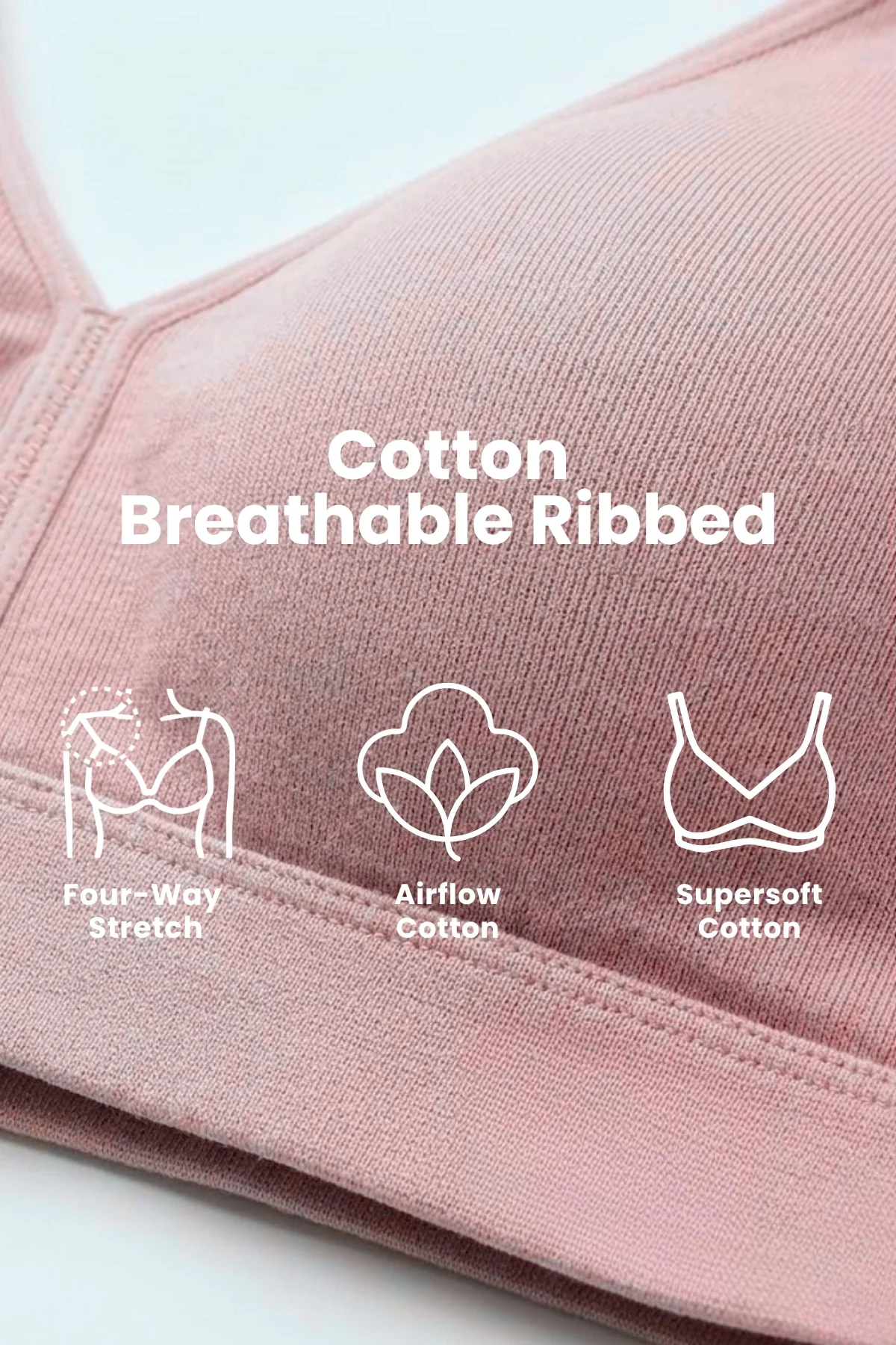 Lira Ribbed Cotton Nursing Padded Bra - Rose Gold - Image 7