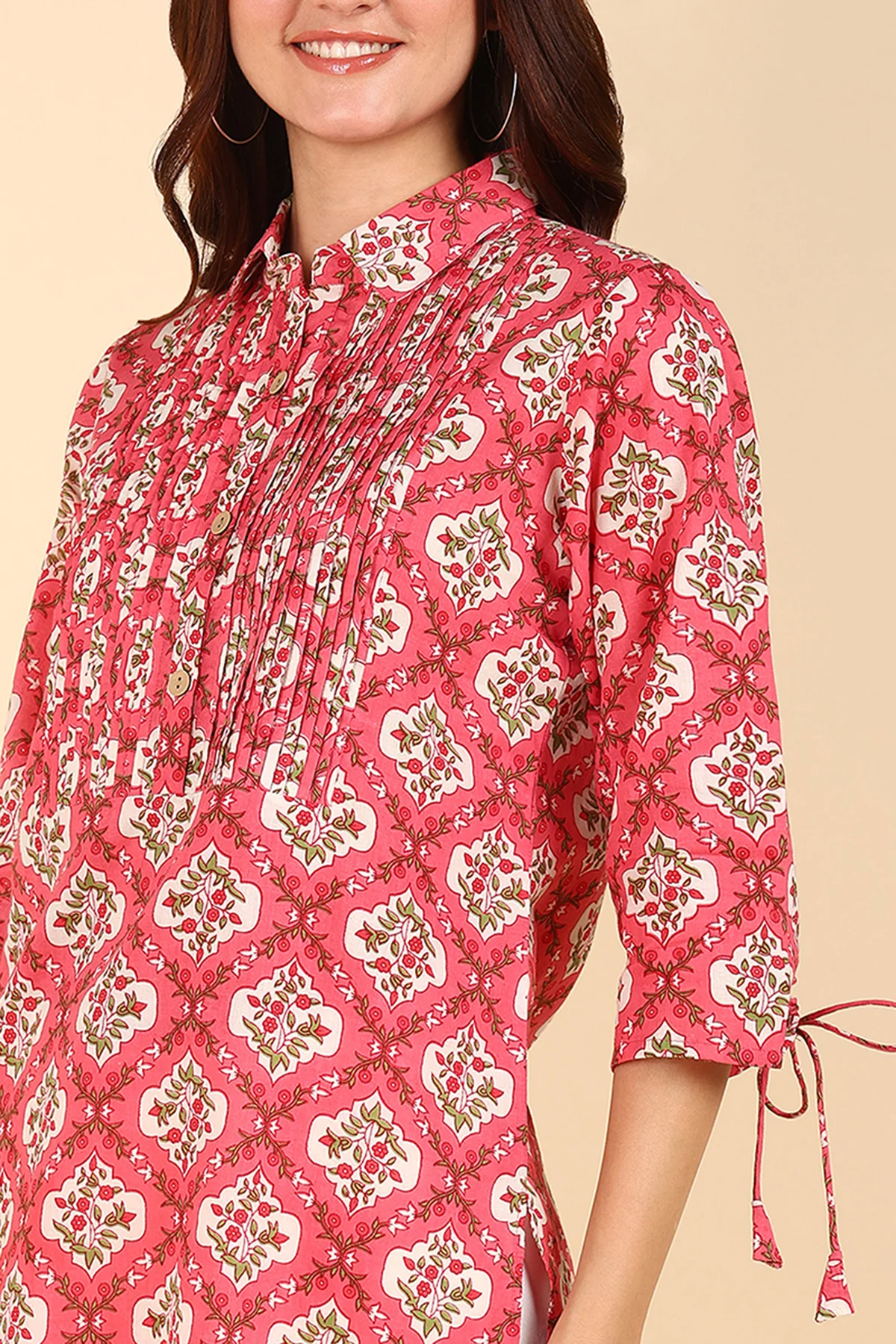 Multicolor 100% Cotton Zipless Maternity Kurti Top - Image 6