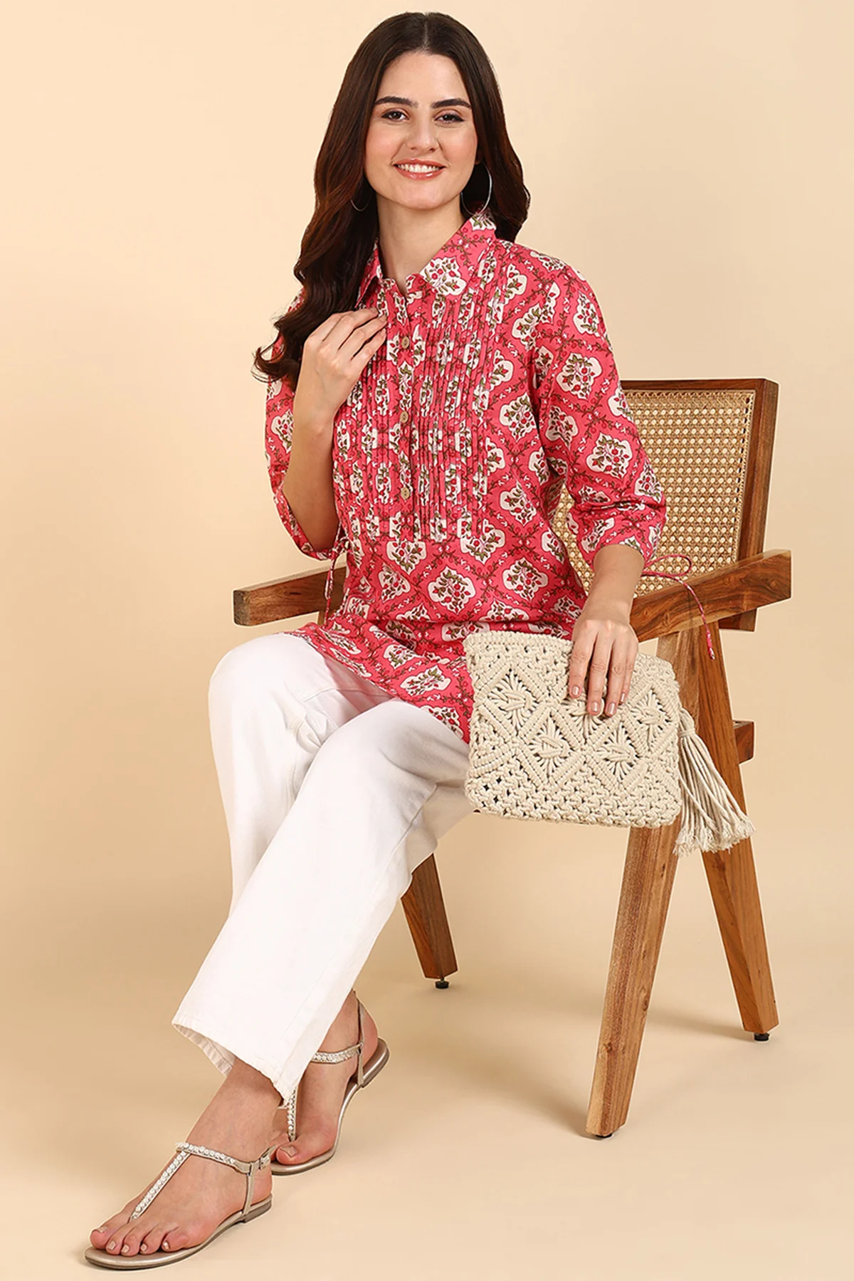 Multicolor 100% Cotton Zipless Maternity Kurti Top - Image 8