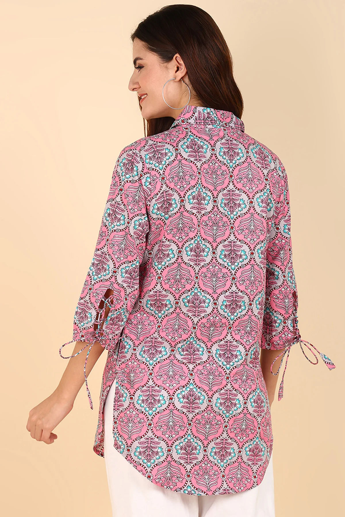 Floral 100% Cotton Zipless Maternity Kurti Top - Image 4