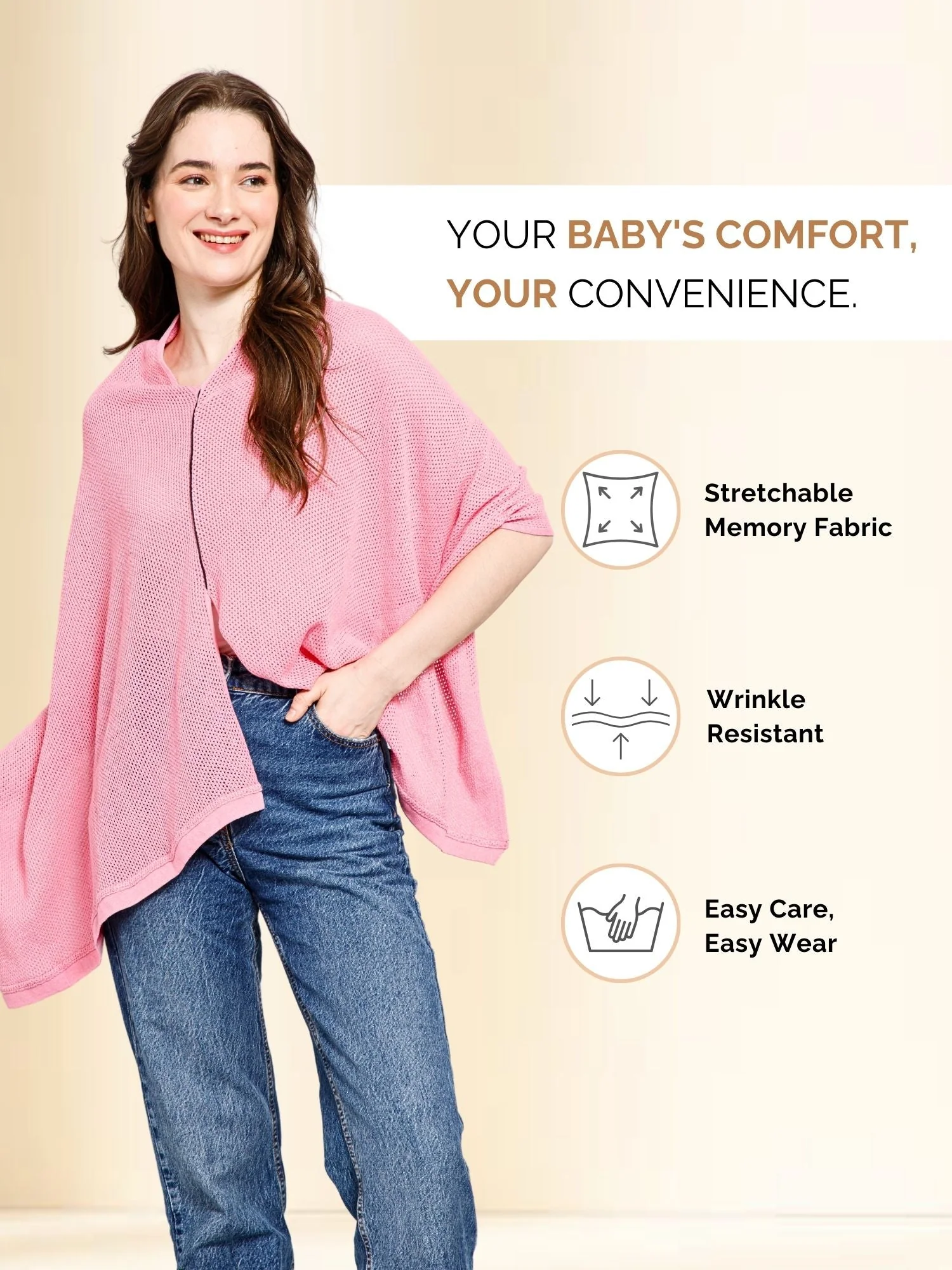 Rosy Pink Honeycomb Feeding & Nursing Cover - Image 5