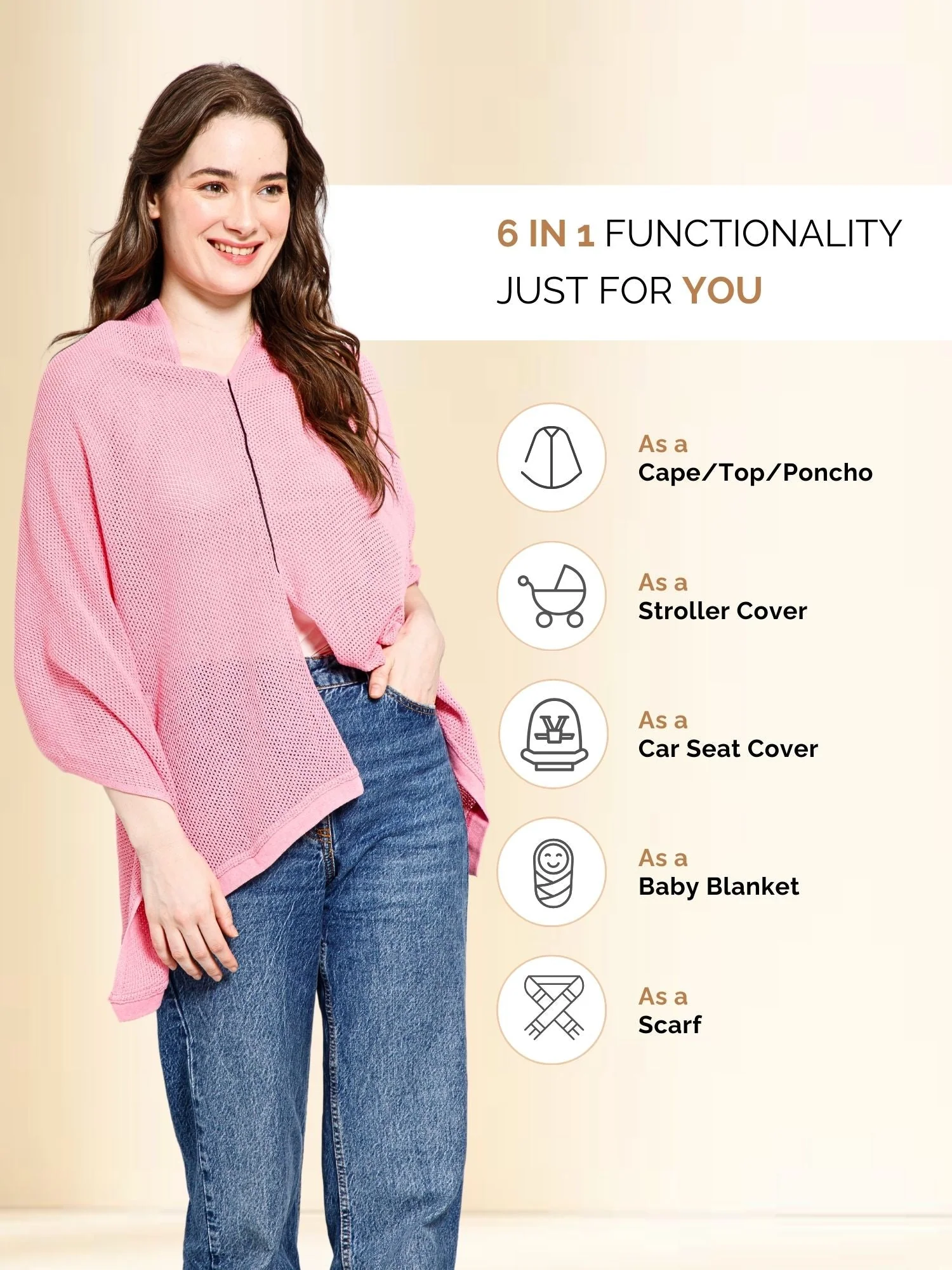 Rosy Pink Honeycomb Feeding & Nursing Cover - Image 6