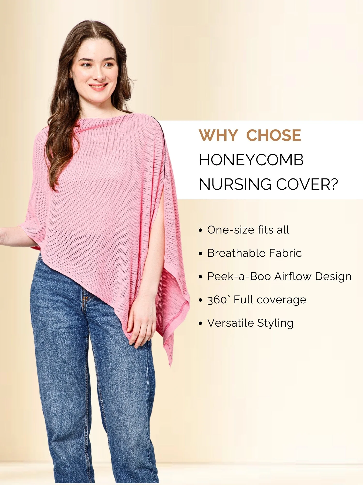 Rosy Pink Honeycomb Feeding & Nursing Cover - Image 7
