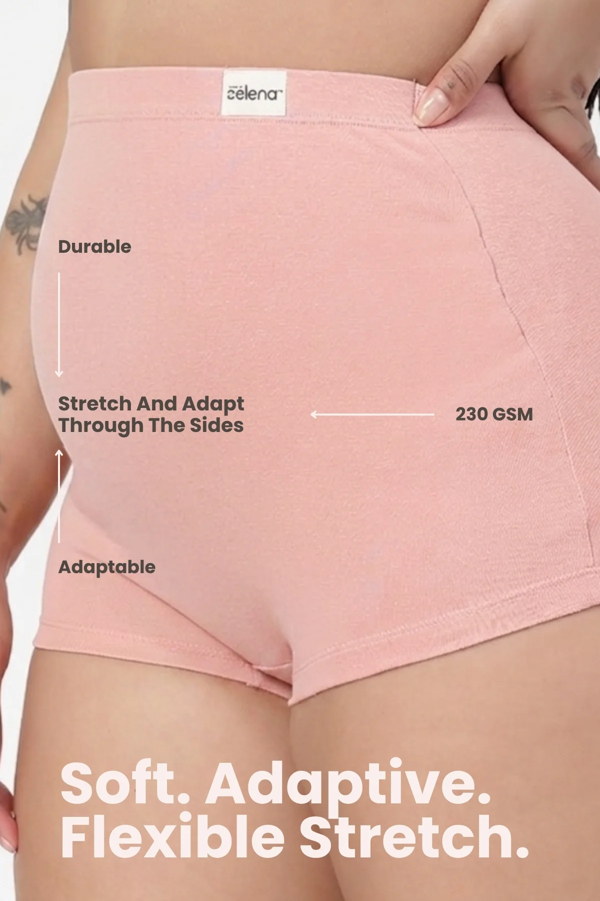 Pregnancy Cotton Panty (Pack of 3) (Skin, Rose Gold & Black) - Image 3