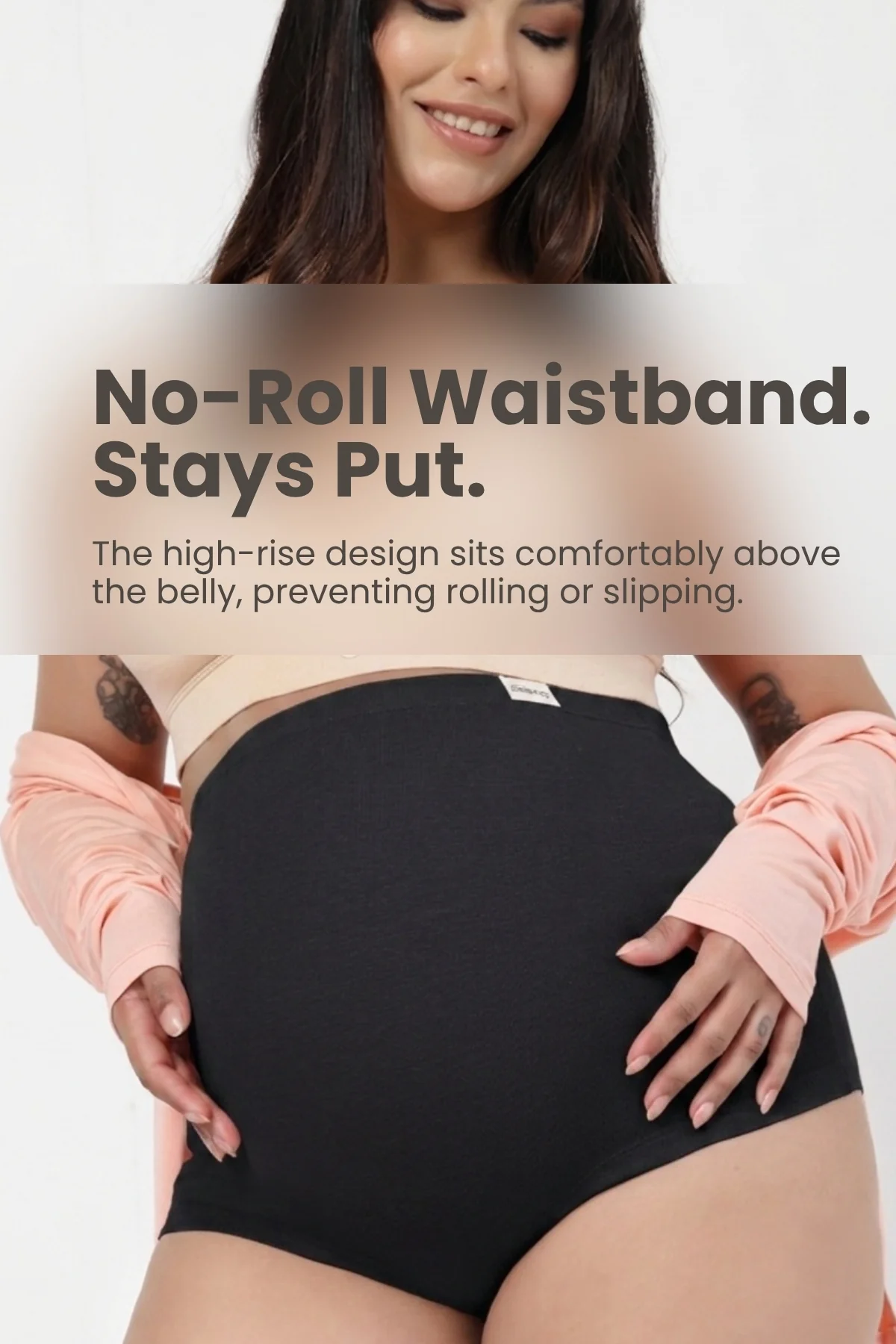Pregnancy Cotton Panty (Pack of 3) (Skin, Rose Gold & Black) - Image 32