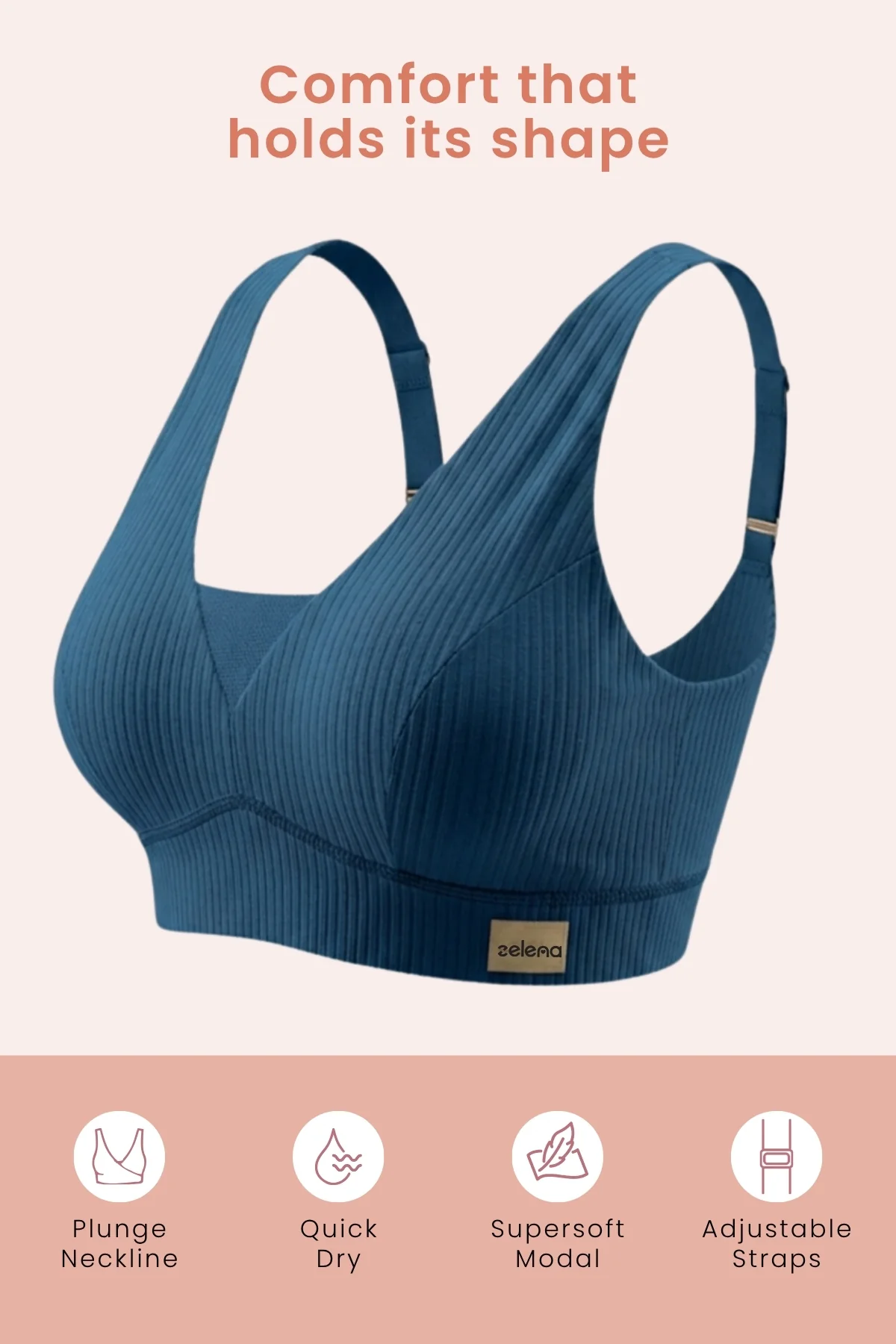 Sera Broad-Rib Bra - Airforce - Image 4