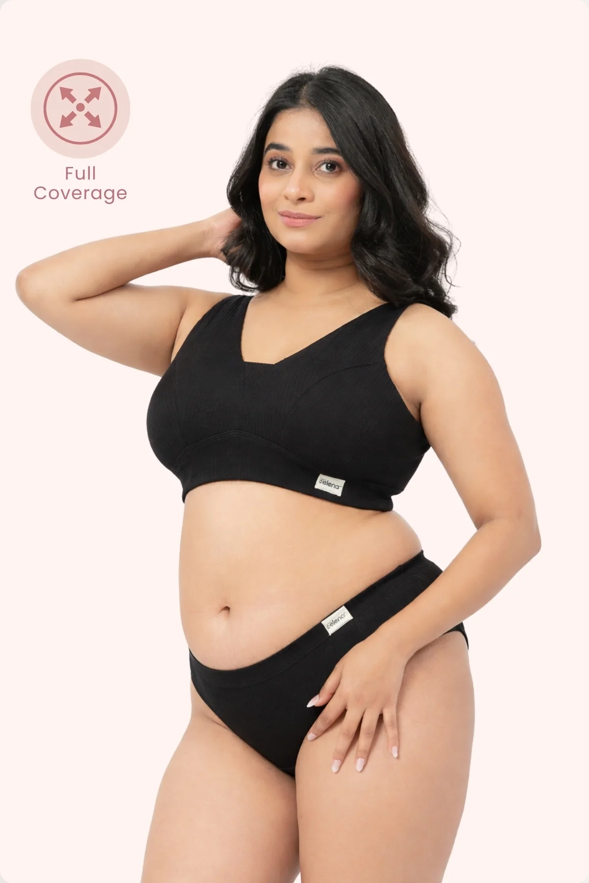 Sera Broad-Rib Bra - Black