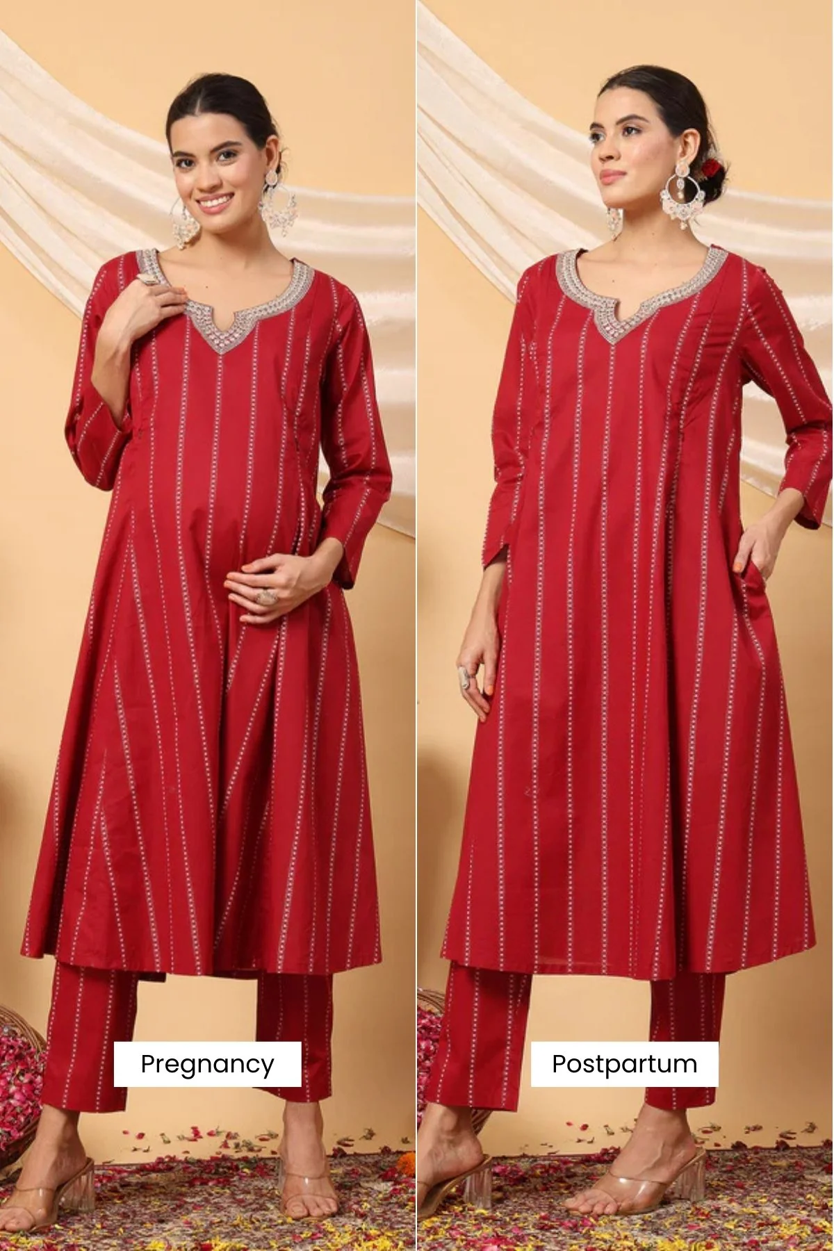 Ruby Essence Mirror Reflections Festive Maternity Feeding Suit Set - Image 3