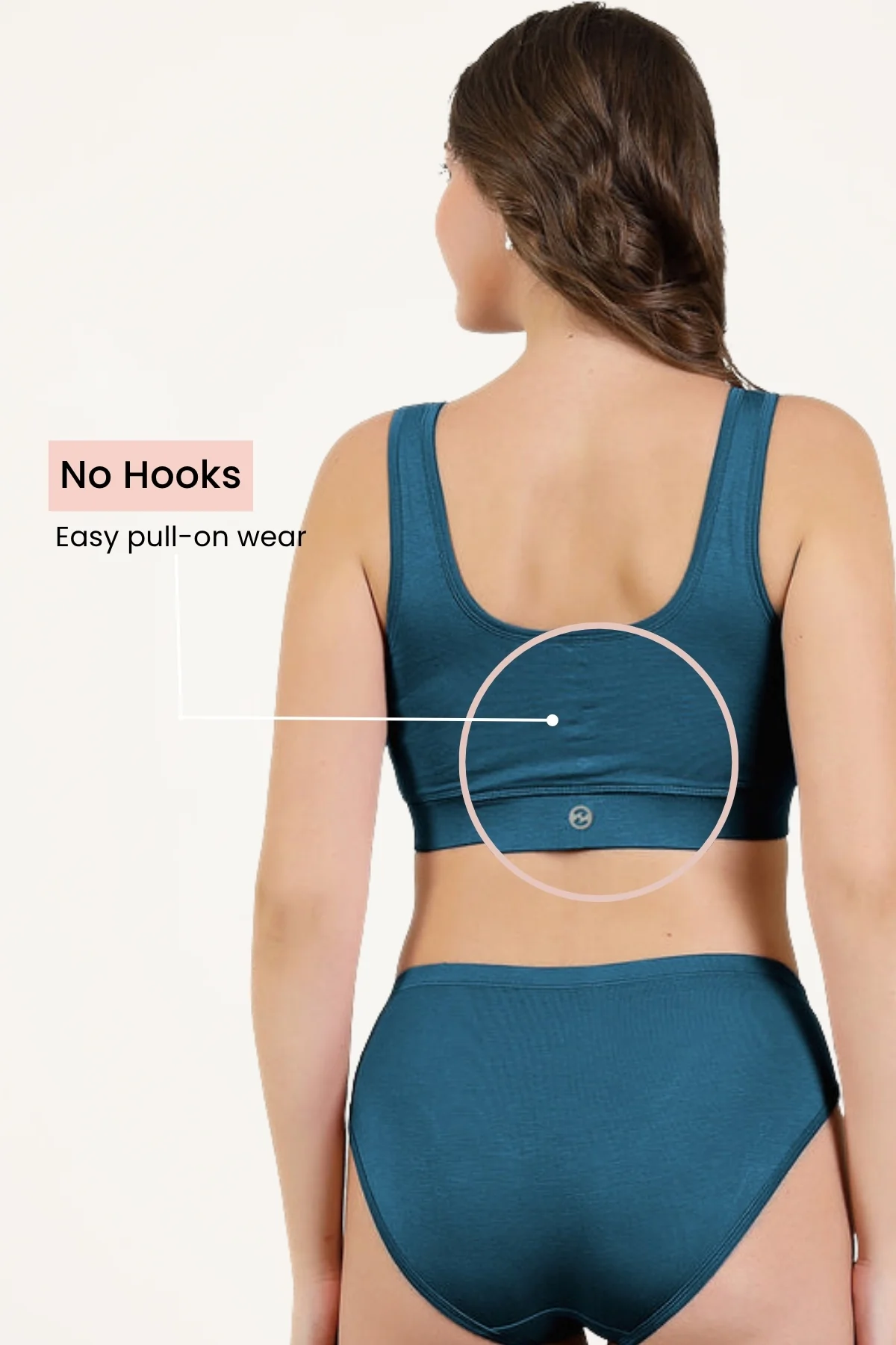 Ruched Modal Front-Open Bra - Airforce - Image 6