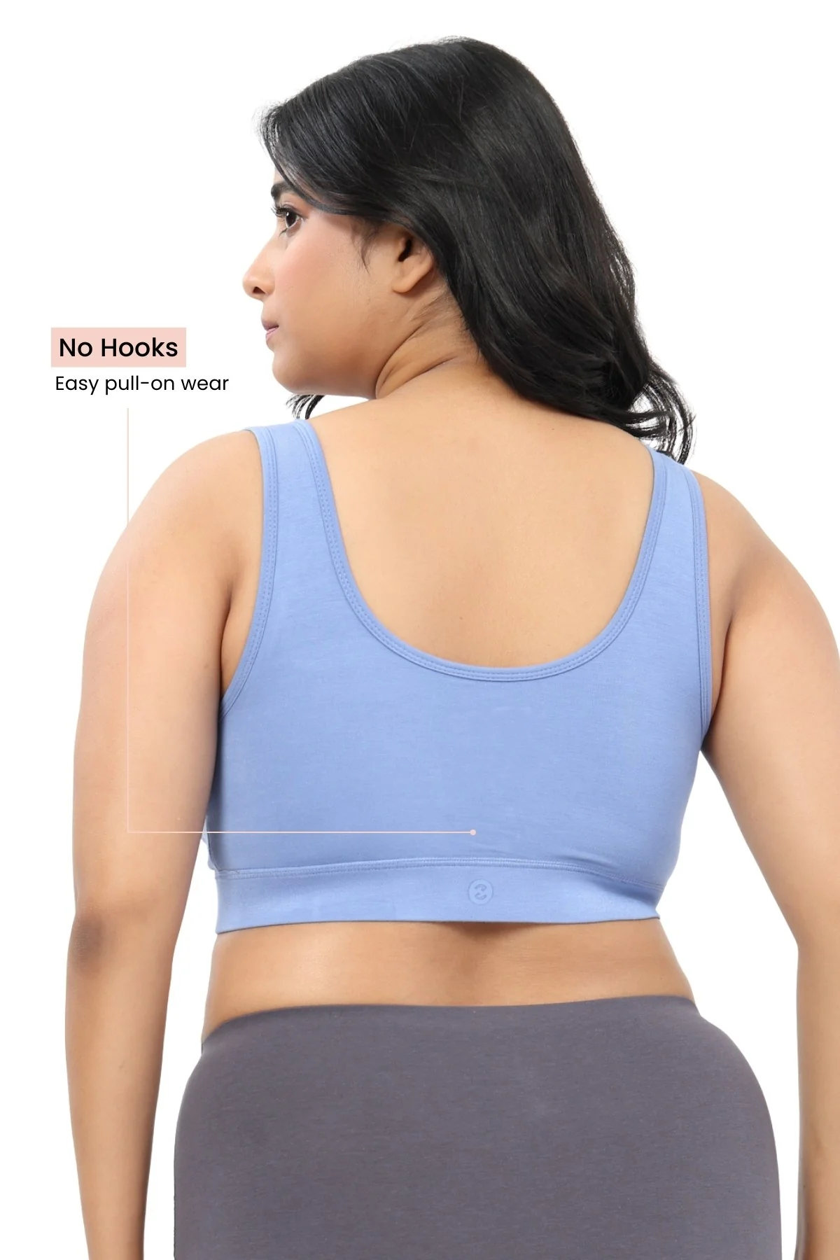 Ruched Modal Front-Open Bra - Cornflower Blue - Image 5