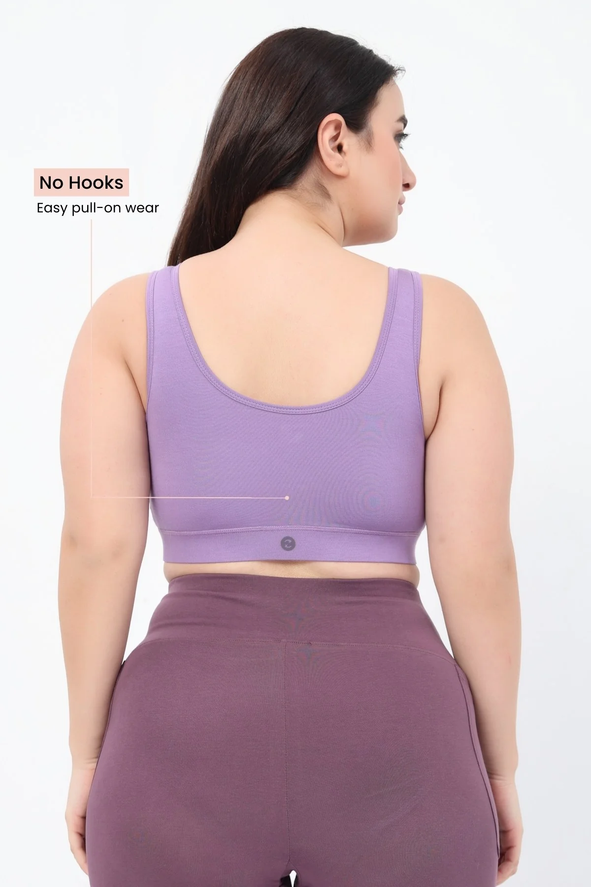 Ruched Modal Front-Open Bra - Lavender - Image 5