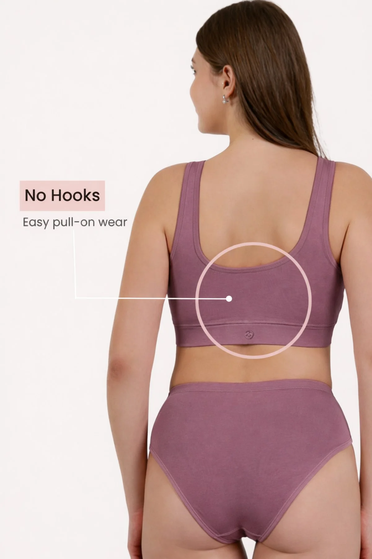 Ruched Pack of 2 Modal Front-Open Bra - (Lavender, Matcha) - Image 9