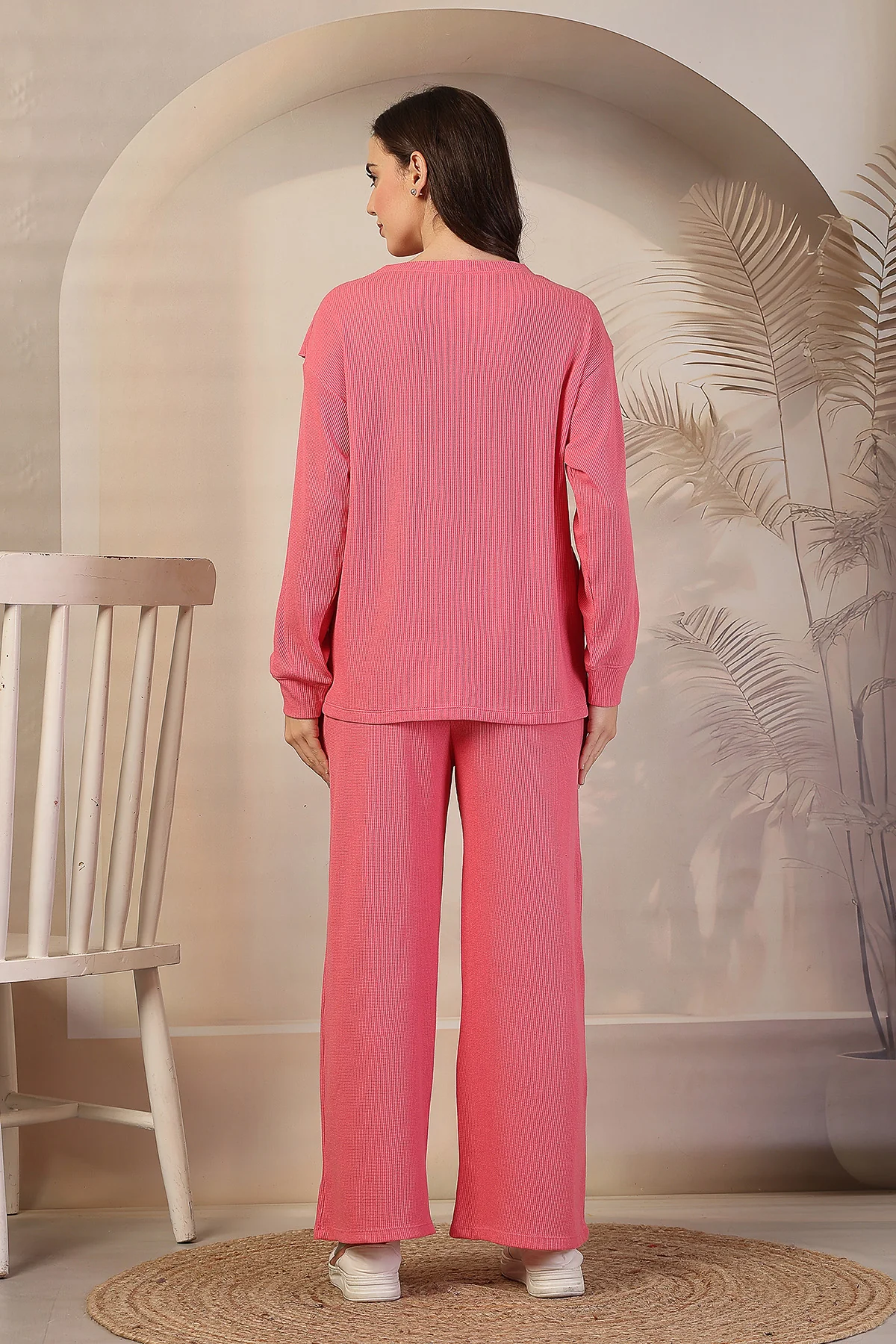 Ruffled Maternity Feeding Co-ord Set - Pink - Image 5