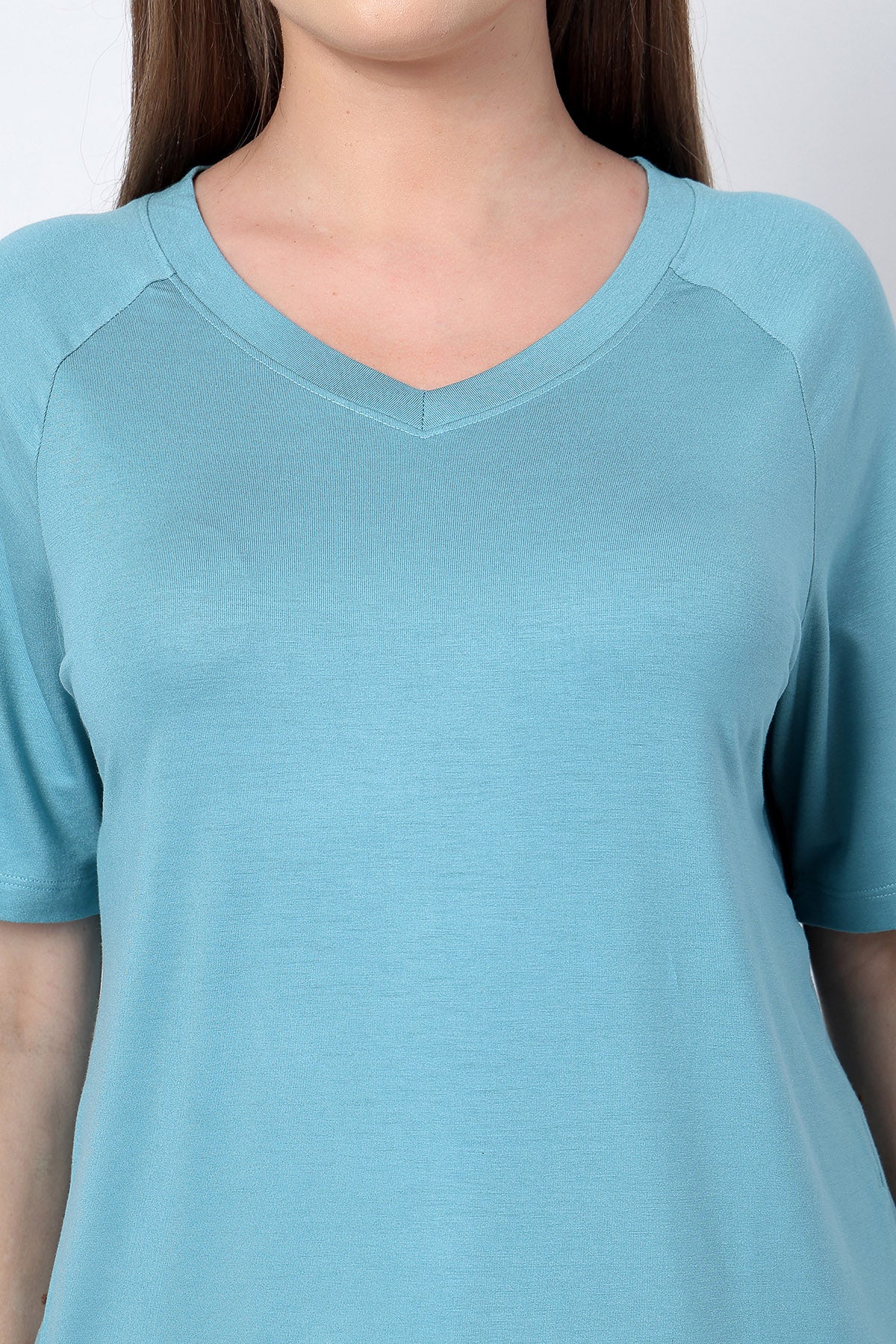 Sea Green Solid Nursing Top with Side Zip Access - Image 8