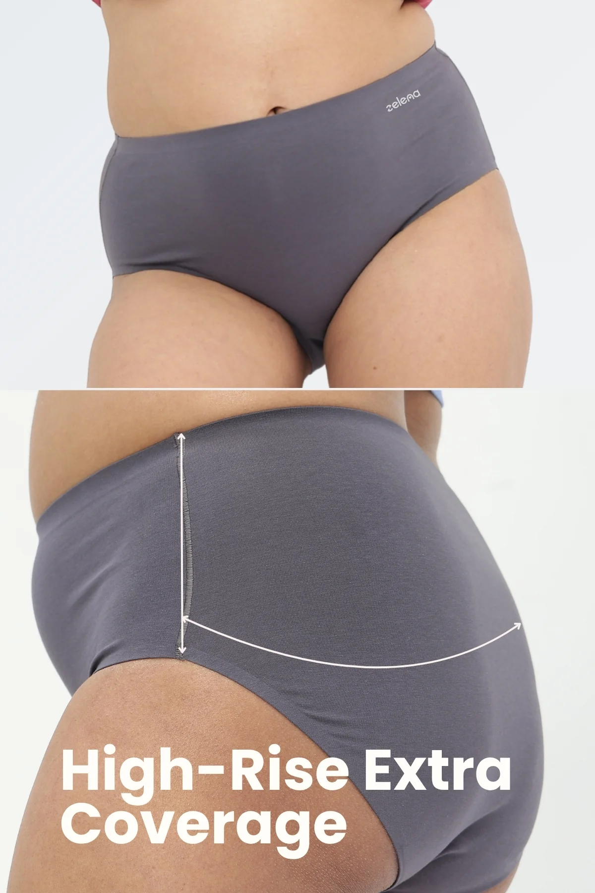 The Invisible Panty (Cotton | High Rise | Dark Grey) - Image 3