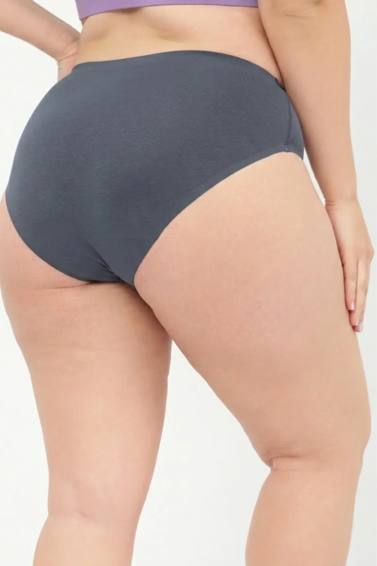 The Invisible Panty Pack Of 3 (Cotton | Mid Rise | Black, Dark Grey & Mauve) - Image 3
