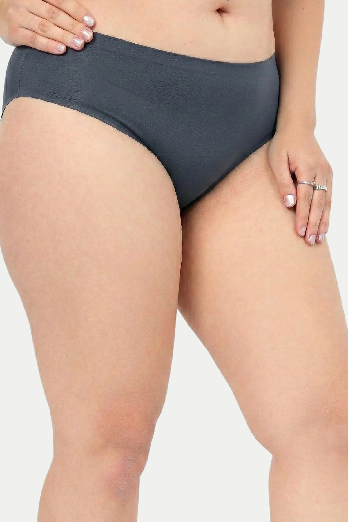 The Invisible Panty Pack Of 3 (Cotton | Mid Rise | Black, Dark Grey & Mauve) - Image 6