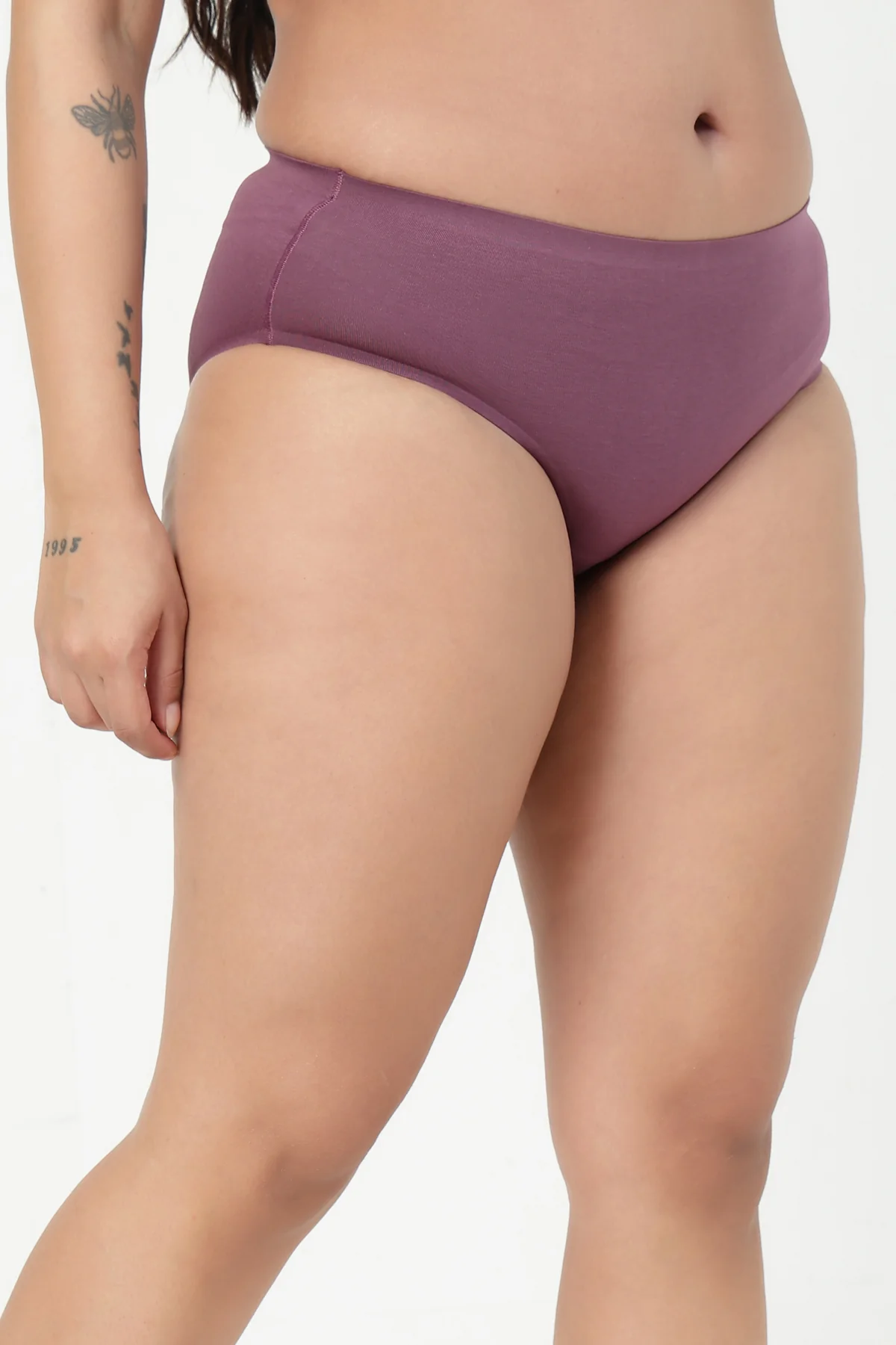 The Invisible Panty Pack Of 3 (Cotton | Mid Rise | Black, Dark Grey & Mauve) - Image 7