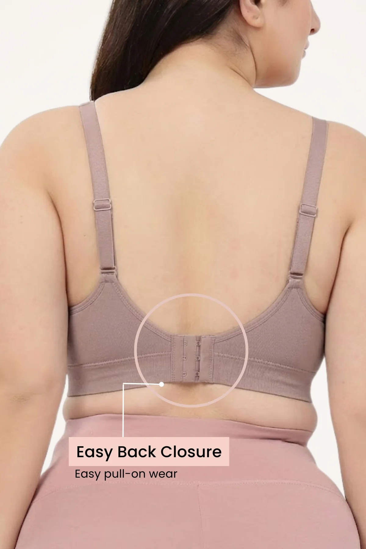 SecureFit Cotton Fixed-Pad Feeding Bra - Dark Skin - Image 3