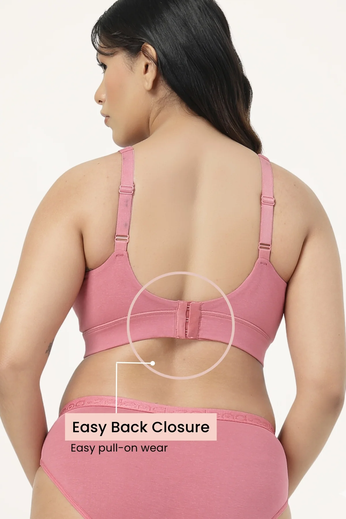 SecureFit Cotton Fixed-Pad Feeding Bra - Mauve Rose - Image 4