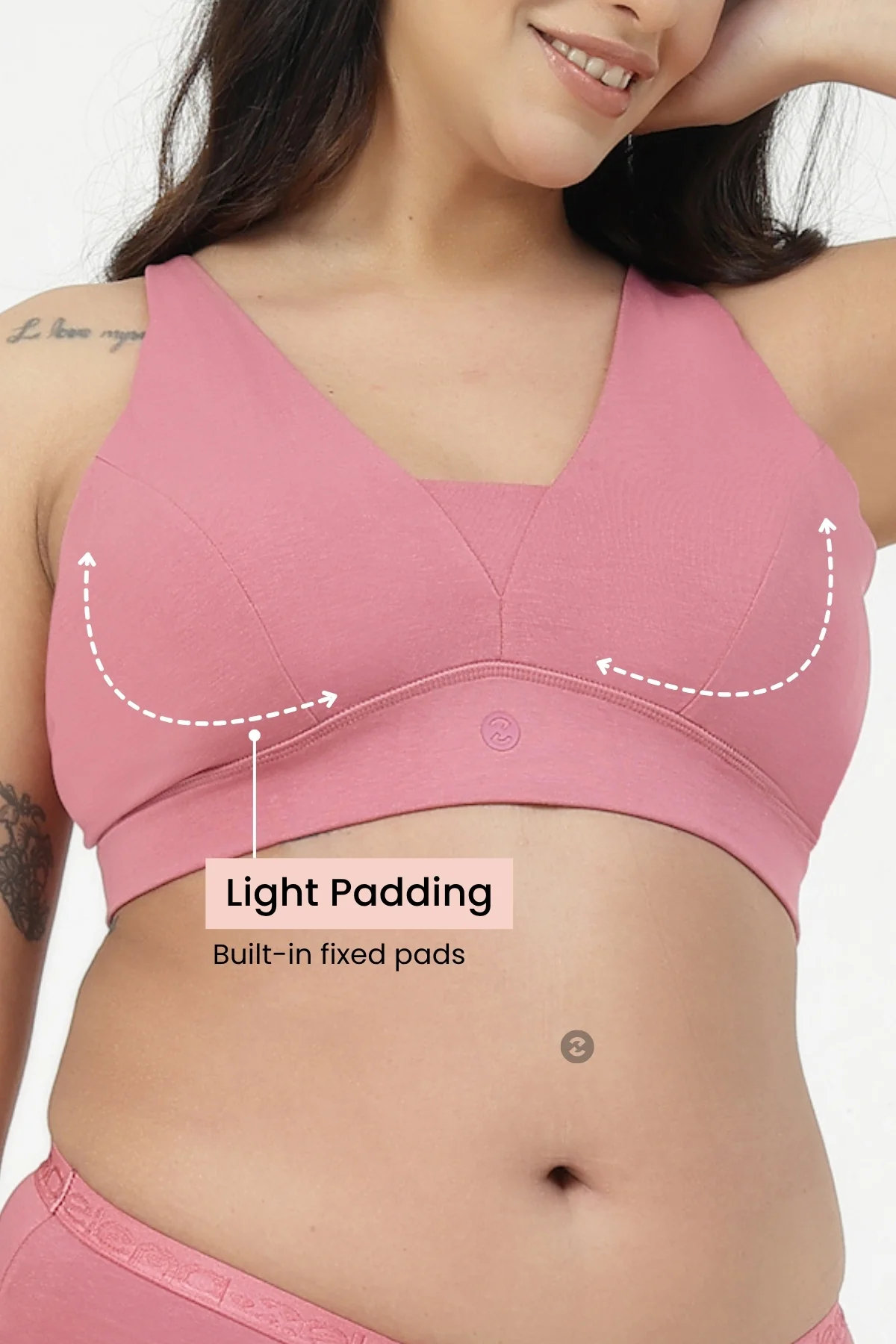 SecureFit Cotton Fixed-Pad Feeding Bra - Mauve Rose - Image 6