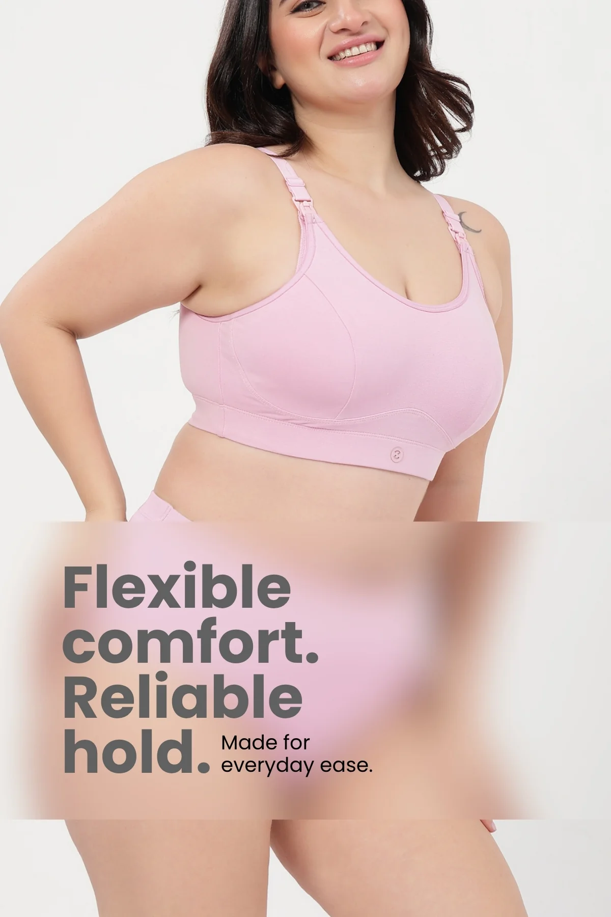 SecureFit Cotton Non-Padded Feeding Bra - Baby Pink - Image 3