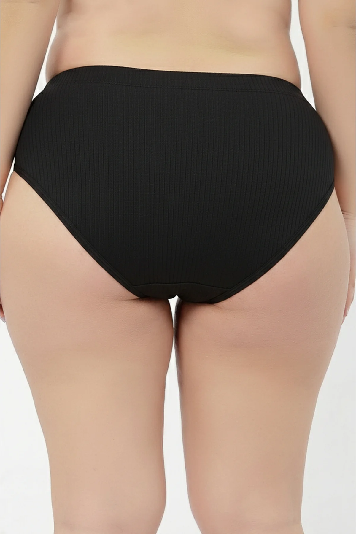 Sera Broad Rib Bra & Mid Rise Panty Set - Black - Image 3