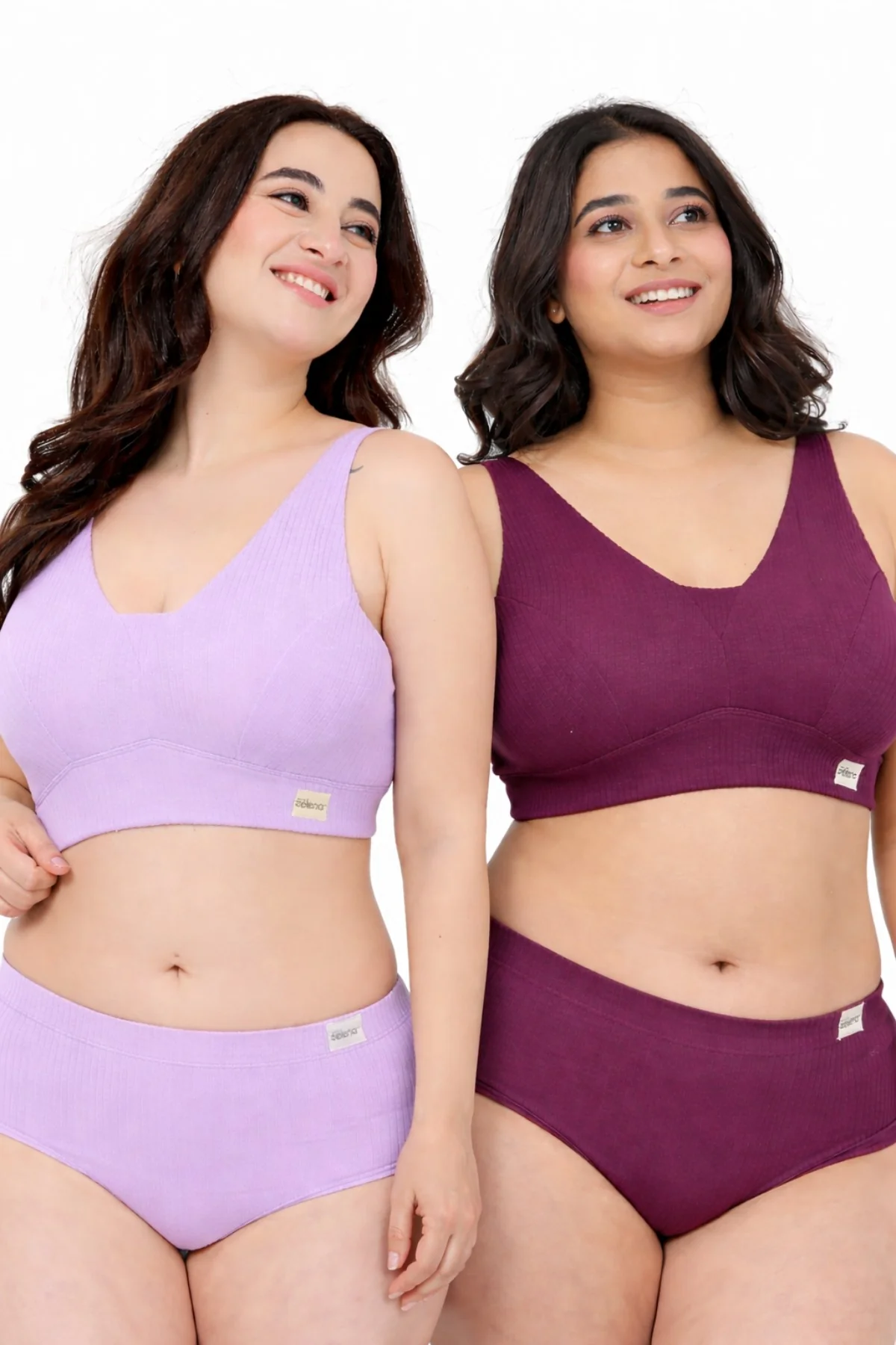 Sera Broad-Rib Bra Pack of 2 - (Lavender & Dark Berry)
