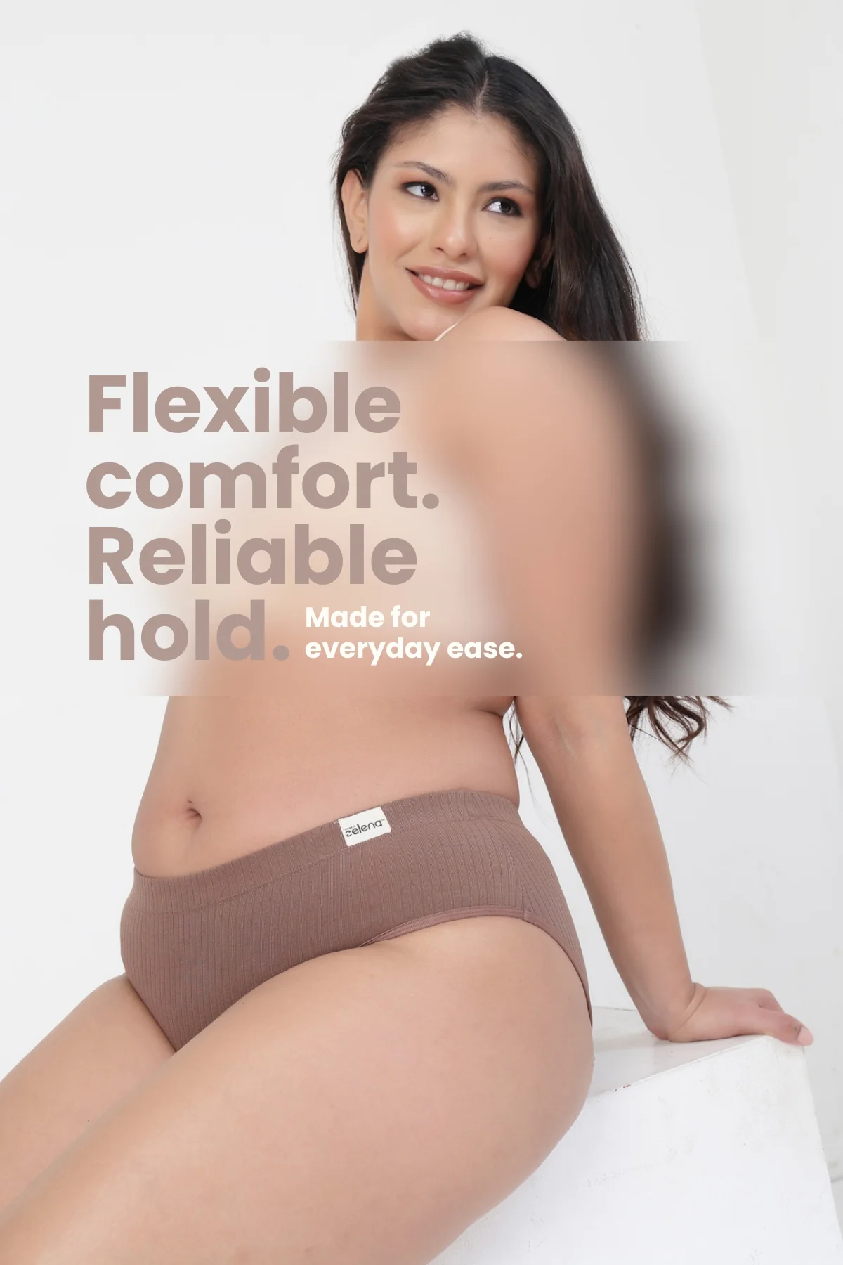 Sera Broad Rib Mid Rise Hipster - Mocha - Image 6