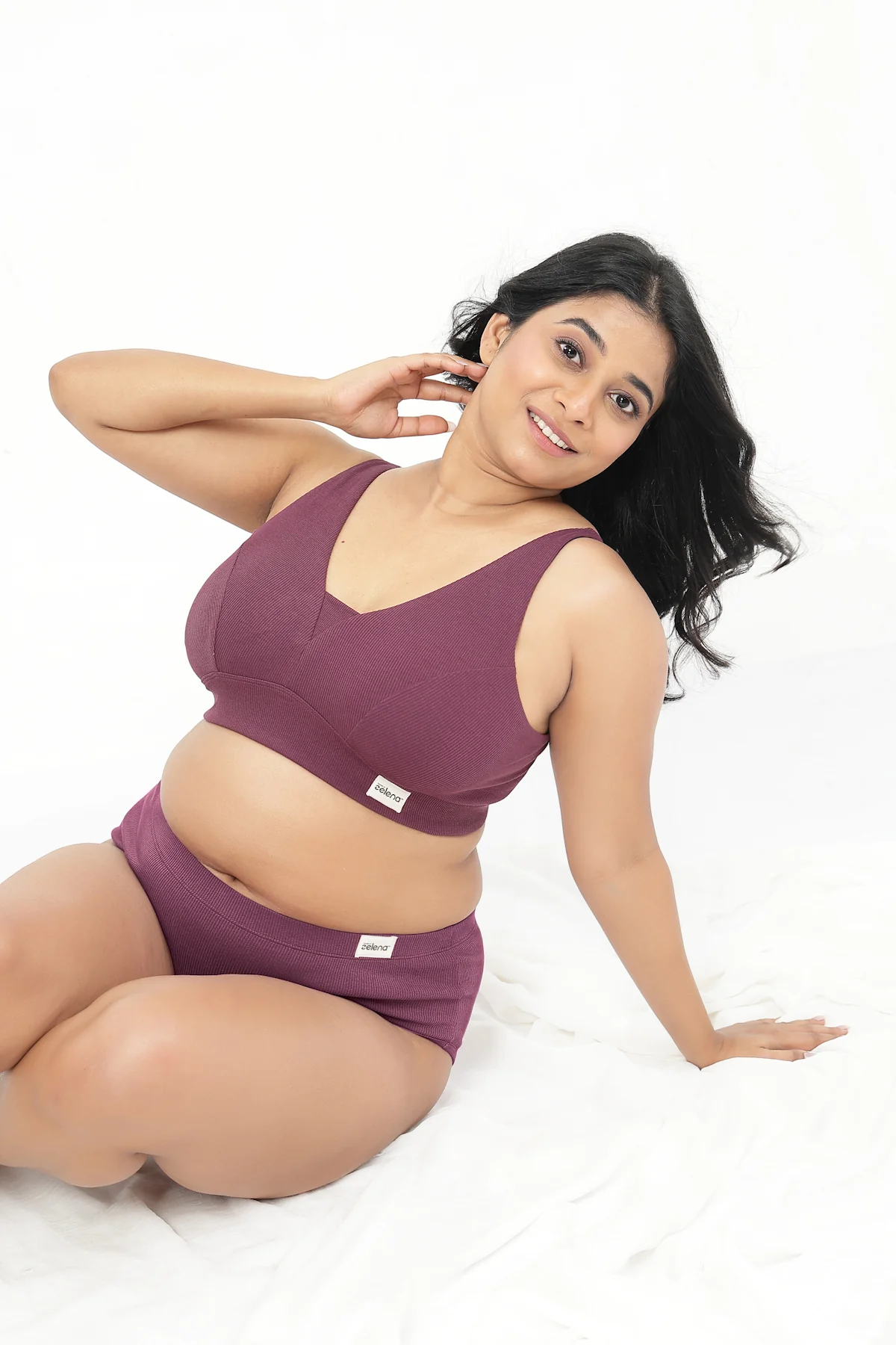 Sera Fine-Rib Bra - Dark Berry - Image 14