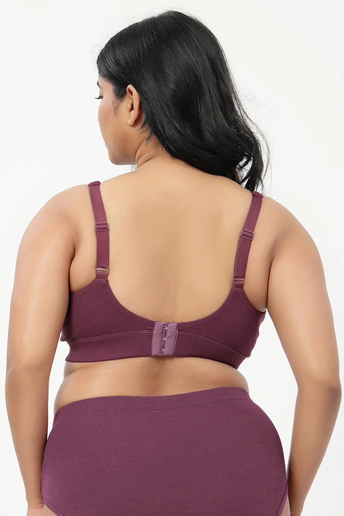 Sera Fine-Rib Bra - Dark Berry - Image 8
