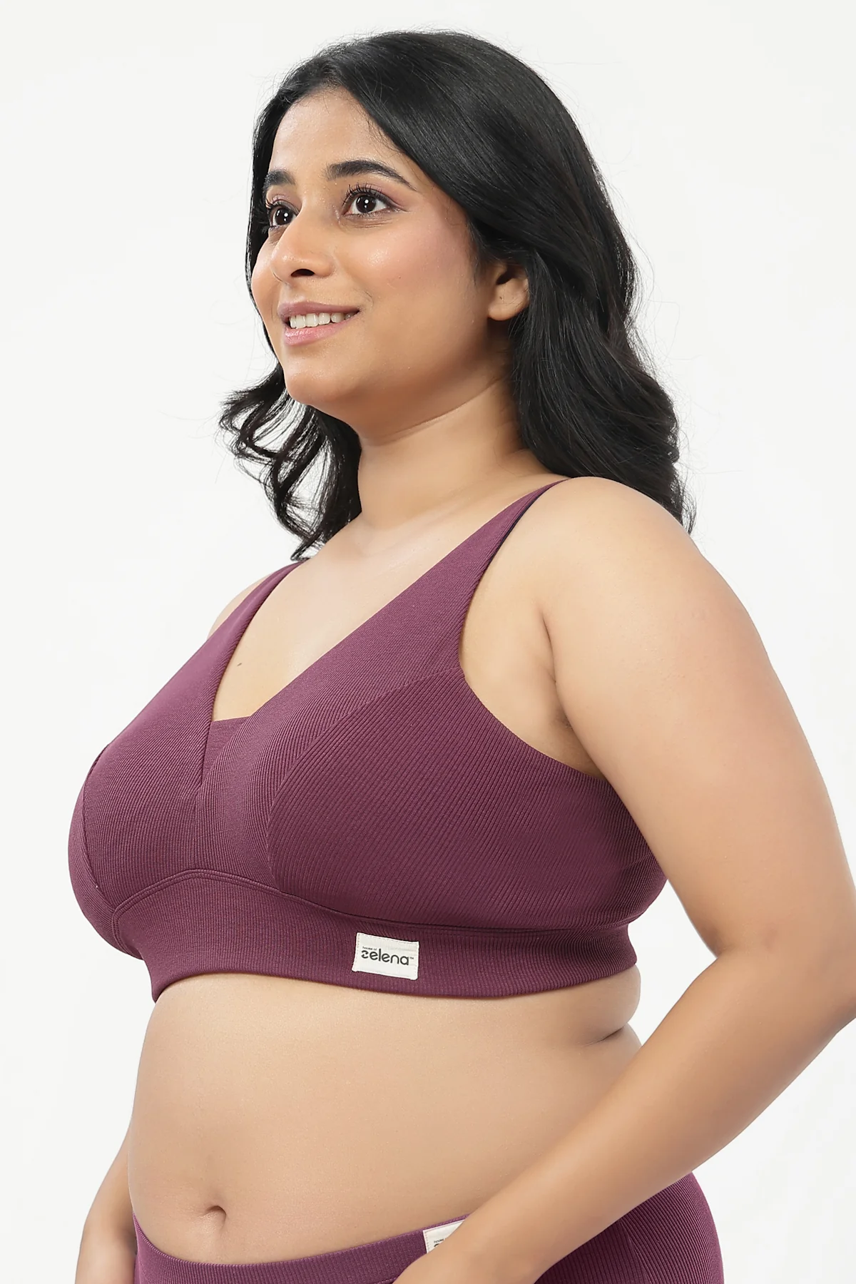 Sera Fine-Rib Bra - Dark Berry - Image 9