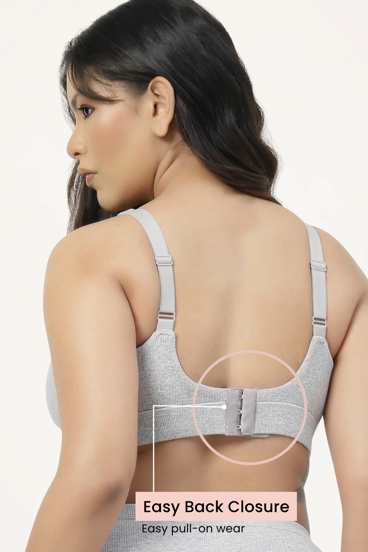 Sera Fine-Rib Bra - Grey Melange - Image 3