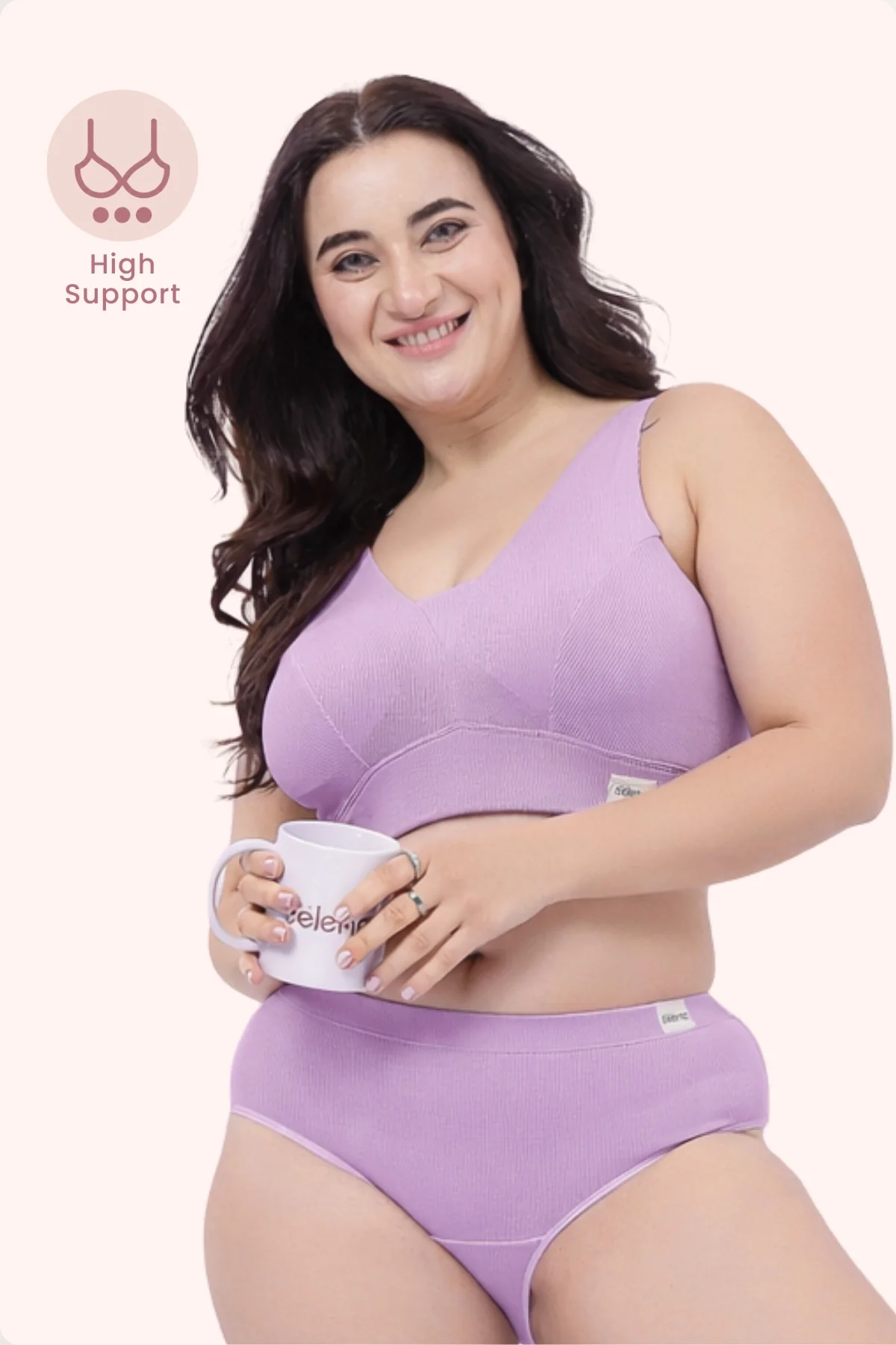 Sera Fine-Rib Bra - Lavender