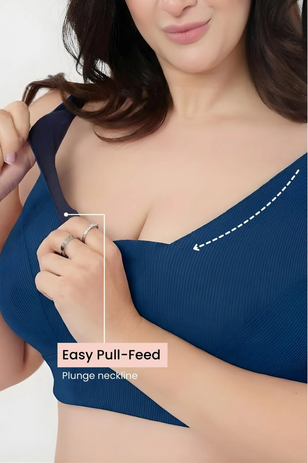 Sera Fine Rib Bra & Mid Rise Panty Set - Airforce - Image 2